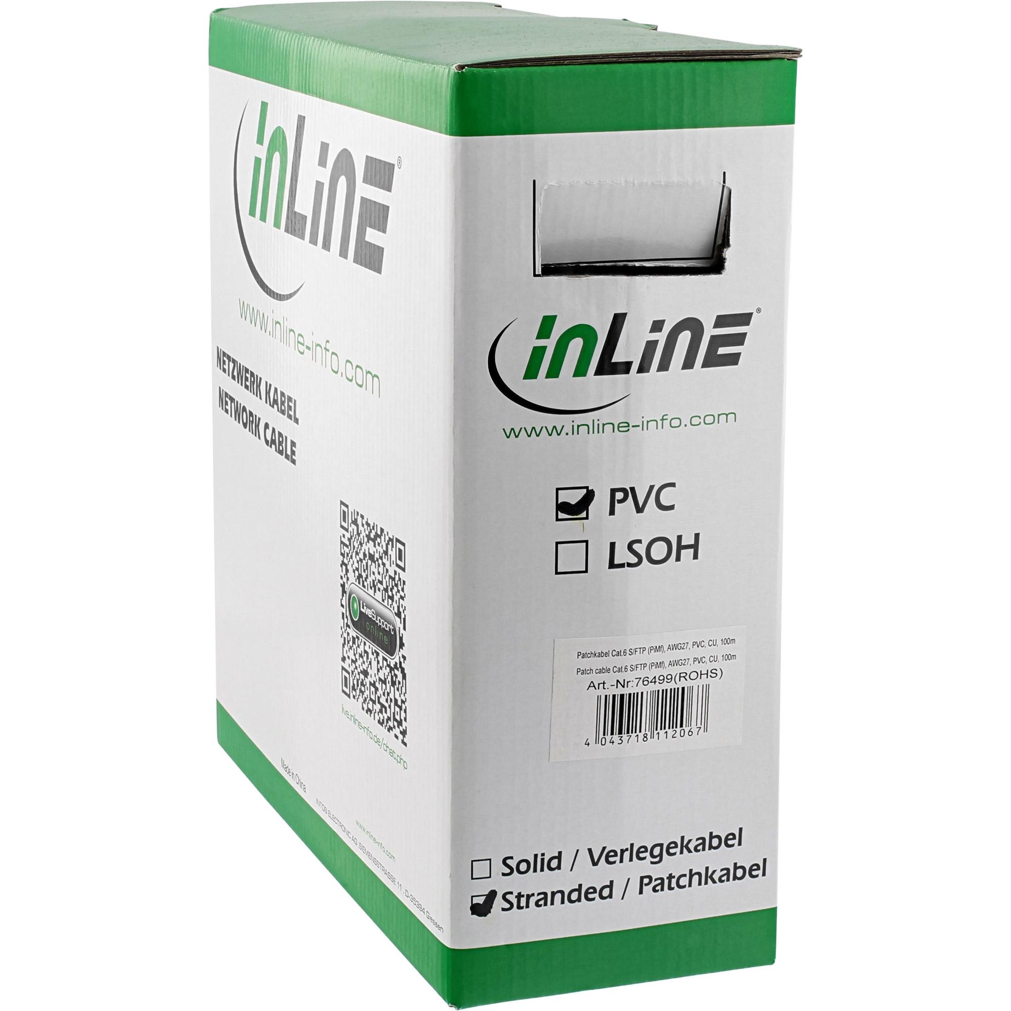 InLine Matassa Cavo Cat.6 S/FTP(PiMF) AWG27 PVC CU grigio 100m