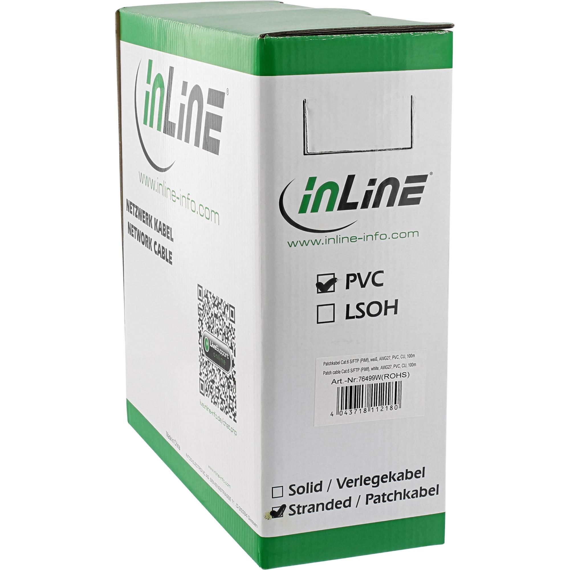 Cavo patch Cat.6 S-FTP PiMf - bianco - AWG27 - PVC - CU - 100m