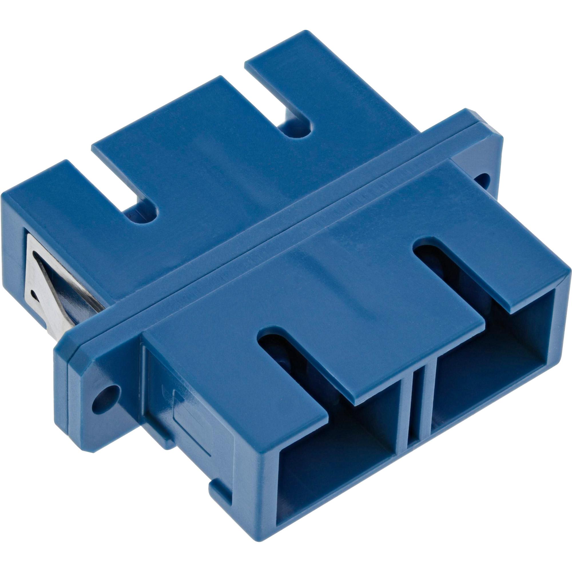 Accoppiatore per fibra ottica - duplex SC-SC - monomodale - blu - manicotto in ceramica - per installazione
