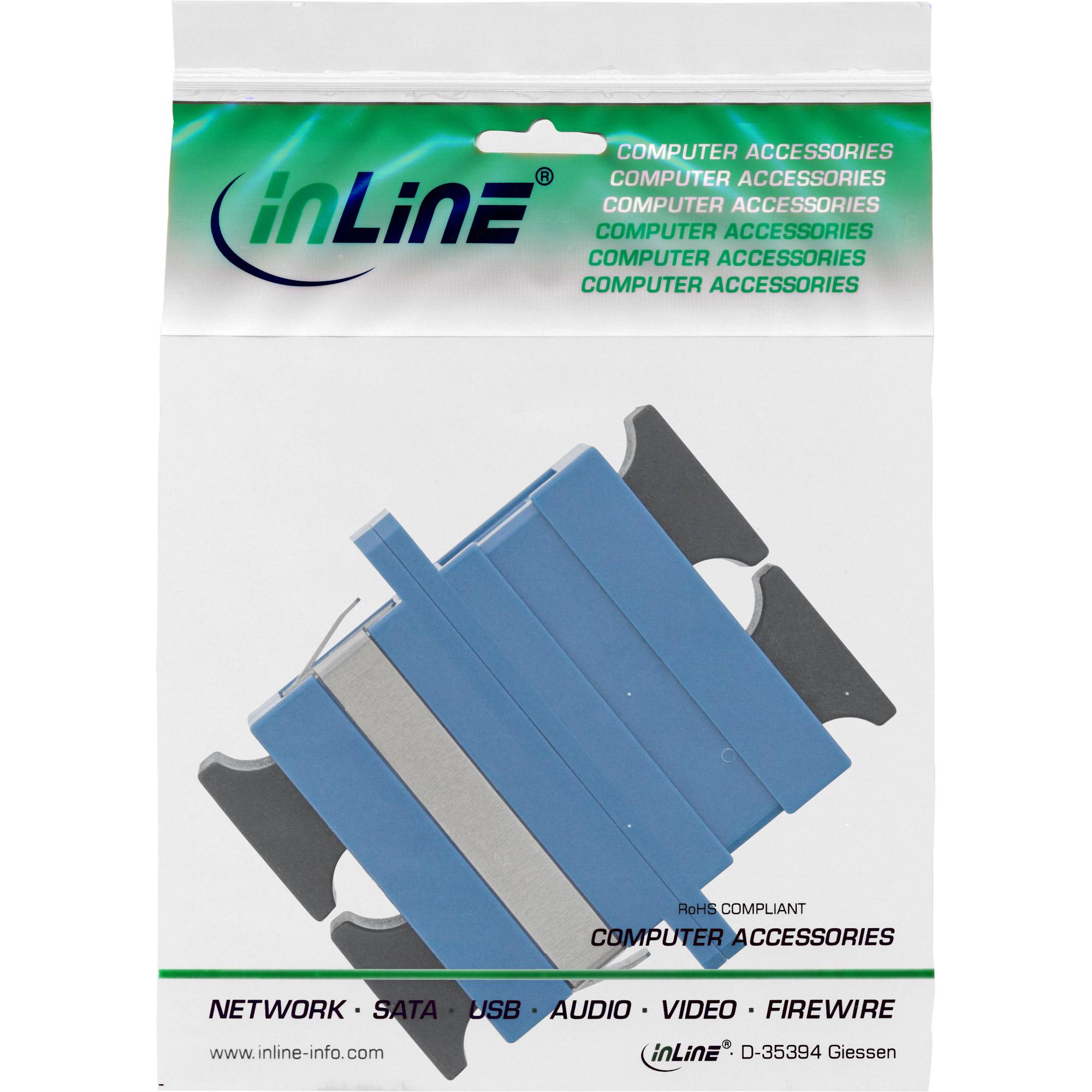 Accoppiatore per fibra ottica - duplex SC-SC - monomodale - blu - manicotto in ceramica - per installazione