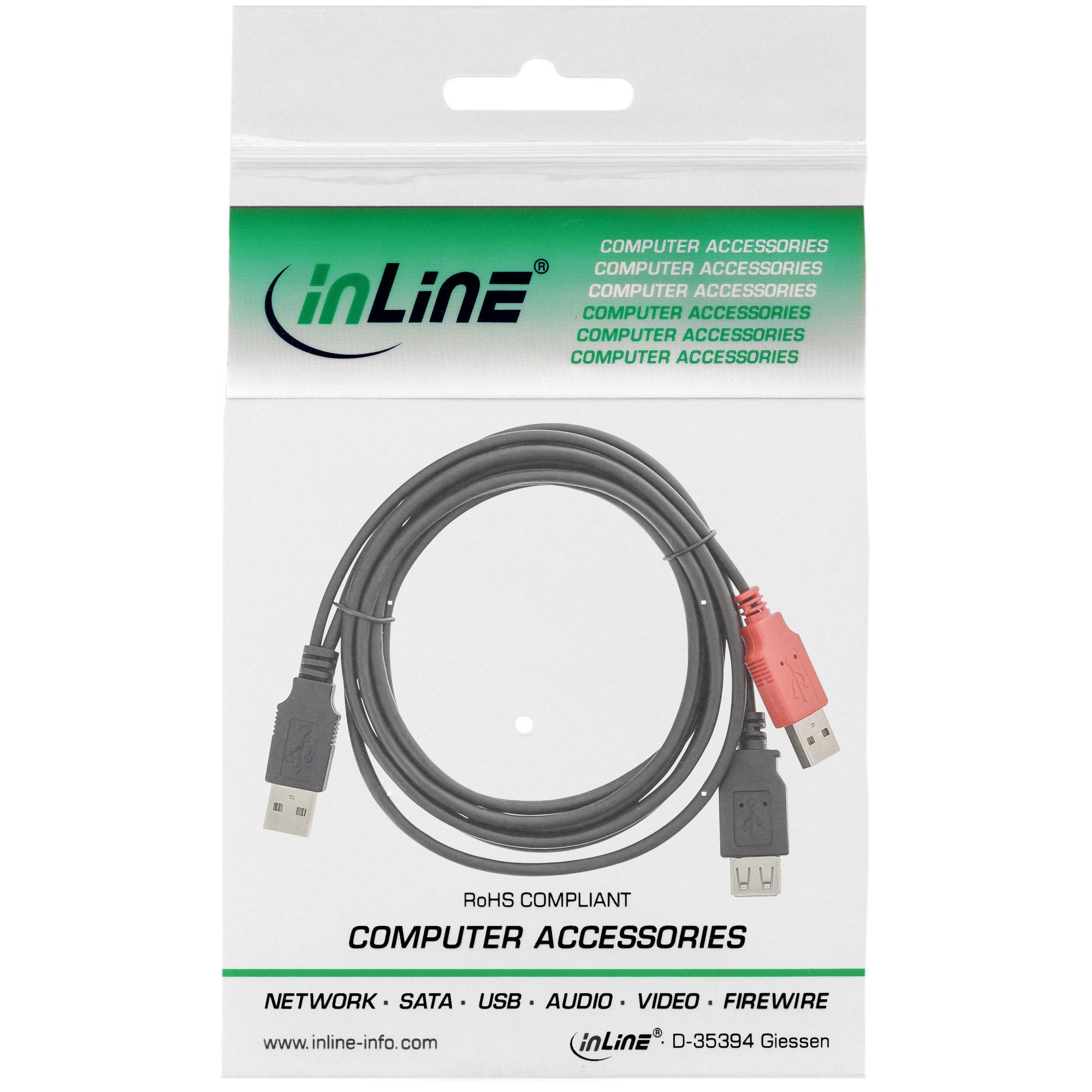 Cavo di collegamento USB 2.0 Y - 2x spina A alla presa A - 0,2 m