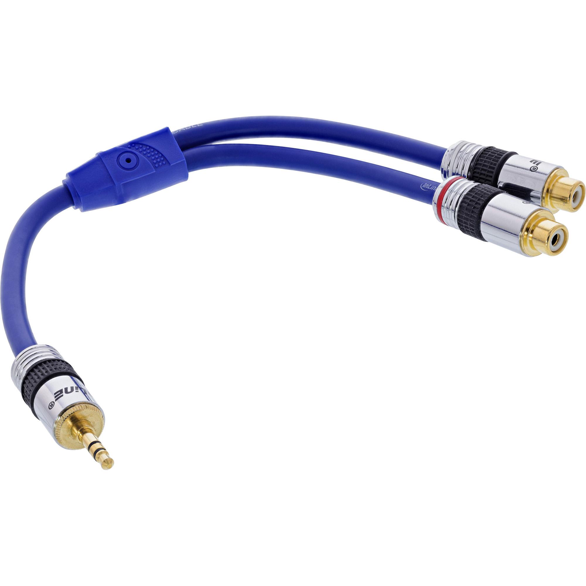 Cavo jack RCA - PREMIUM - 2x prese RCA su spina jack da 3,5 mm - 0,25 m