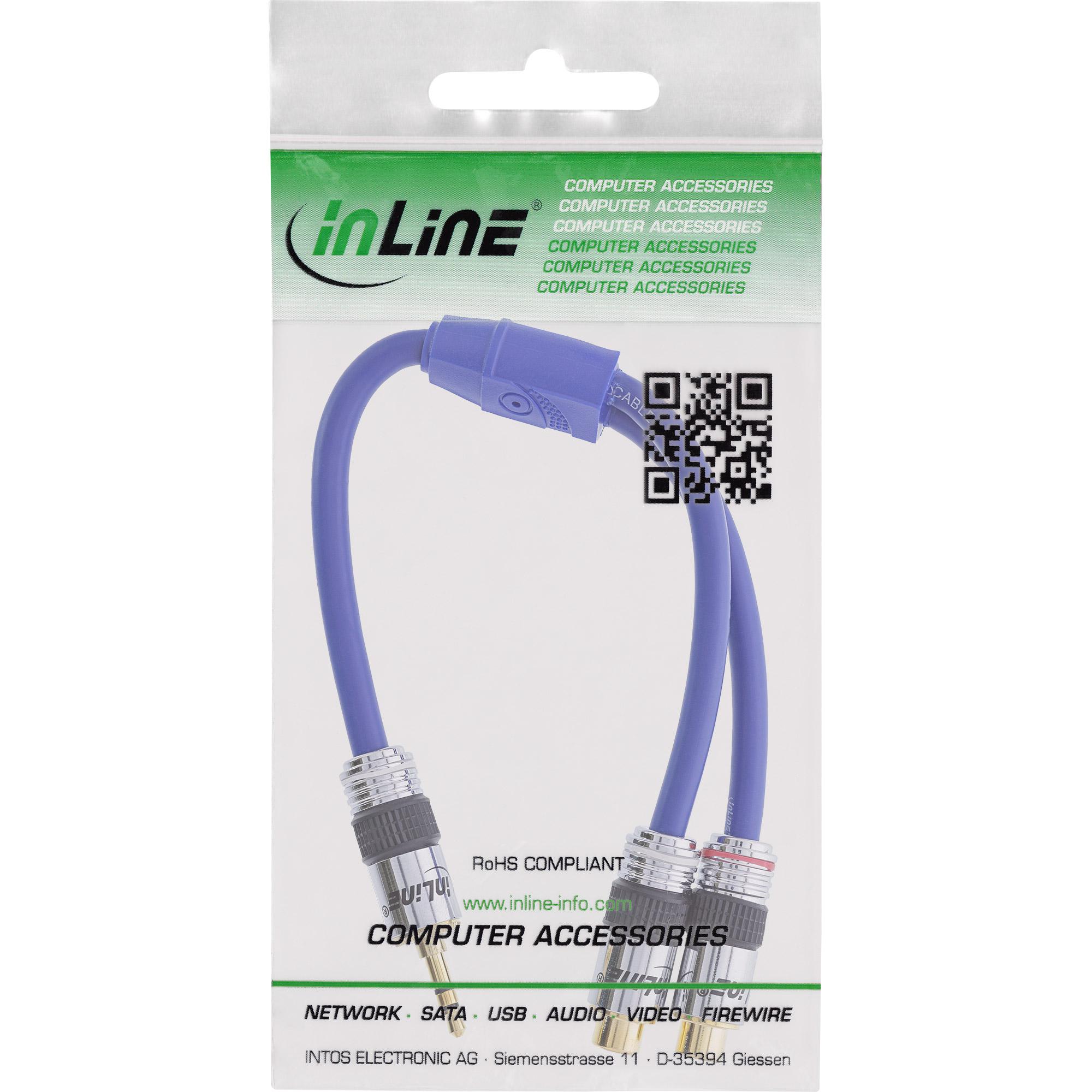Cavo jack RCA - PREMIUM - 2x prese RCA su spina jack da 3,5 mm - 0,25 m