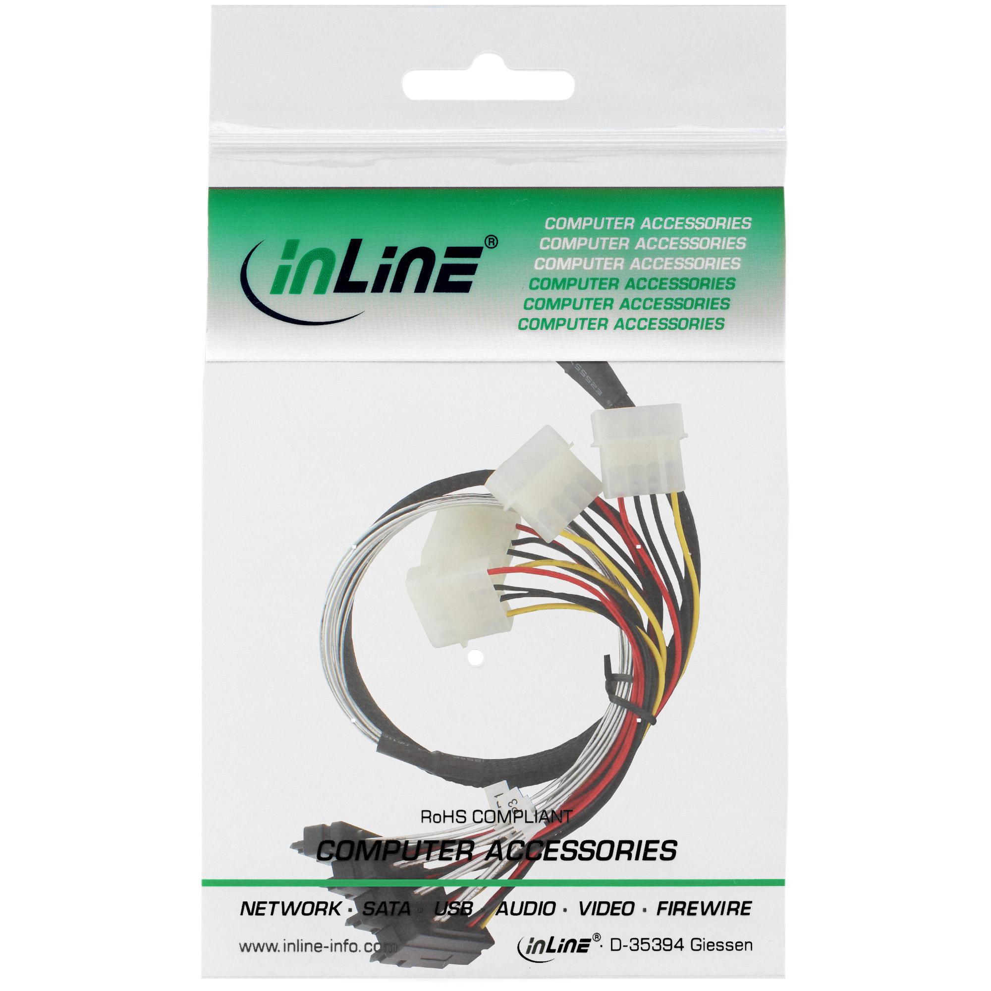 Cavo di collegamento SAS InLine da Mini-SAS SFF8087 a 4x SAS alimentazione da HDD SAS a controller 75 cm (27621)