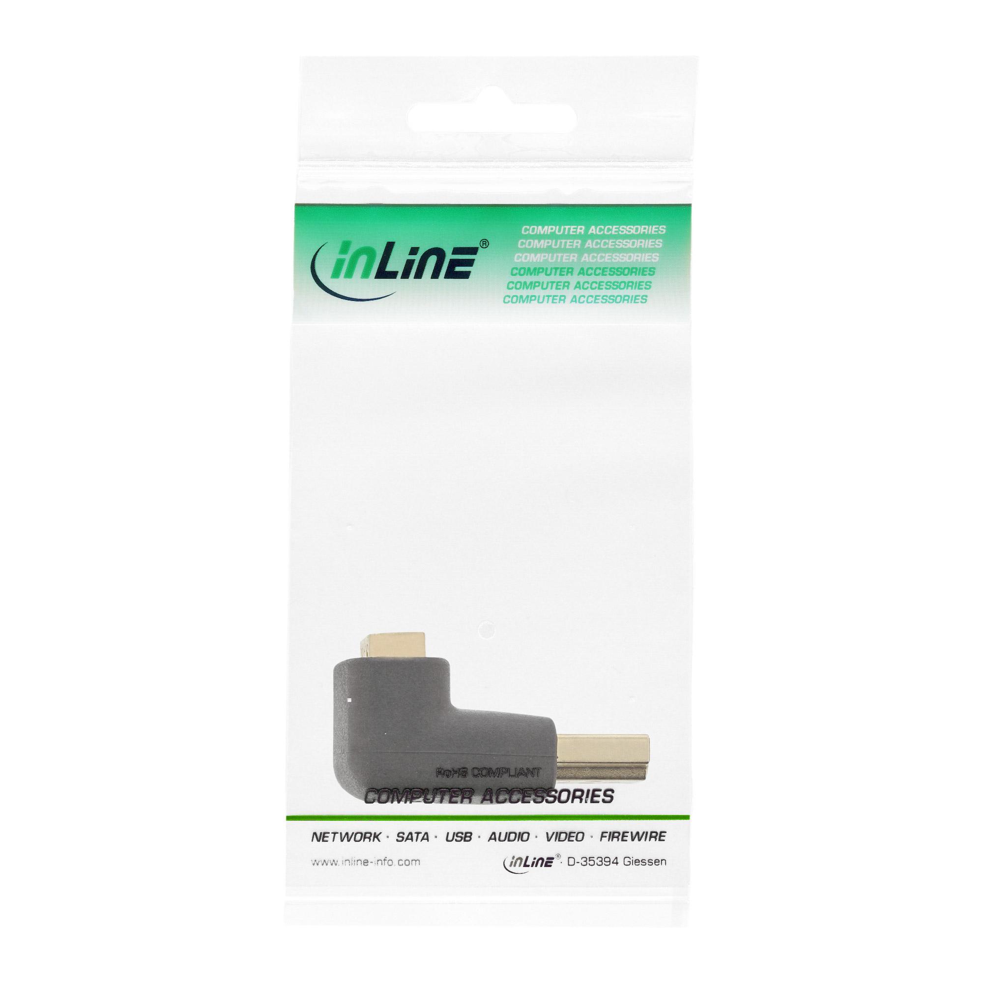 Inline - Adattatore video / audio - HDMI - HDMI 19 -Pin (M) - HDMI 19 -Pin (W) - Connessione angolo (17600F)