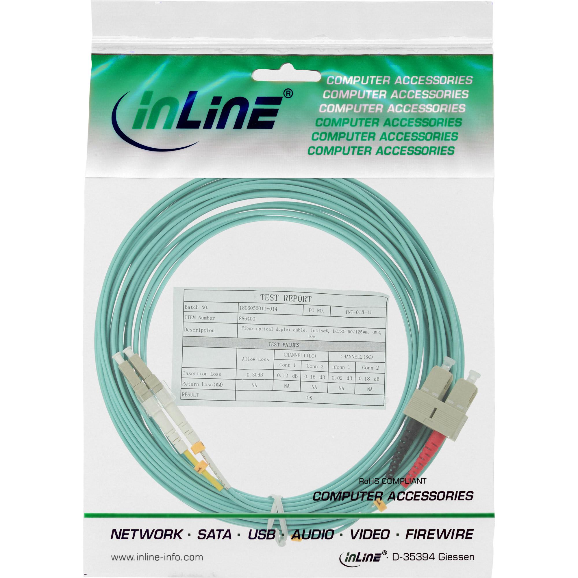 Cavo duplex in fibra ottica - LC-SC - 50-125 - OM3 - 2 m