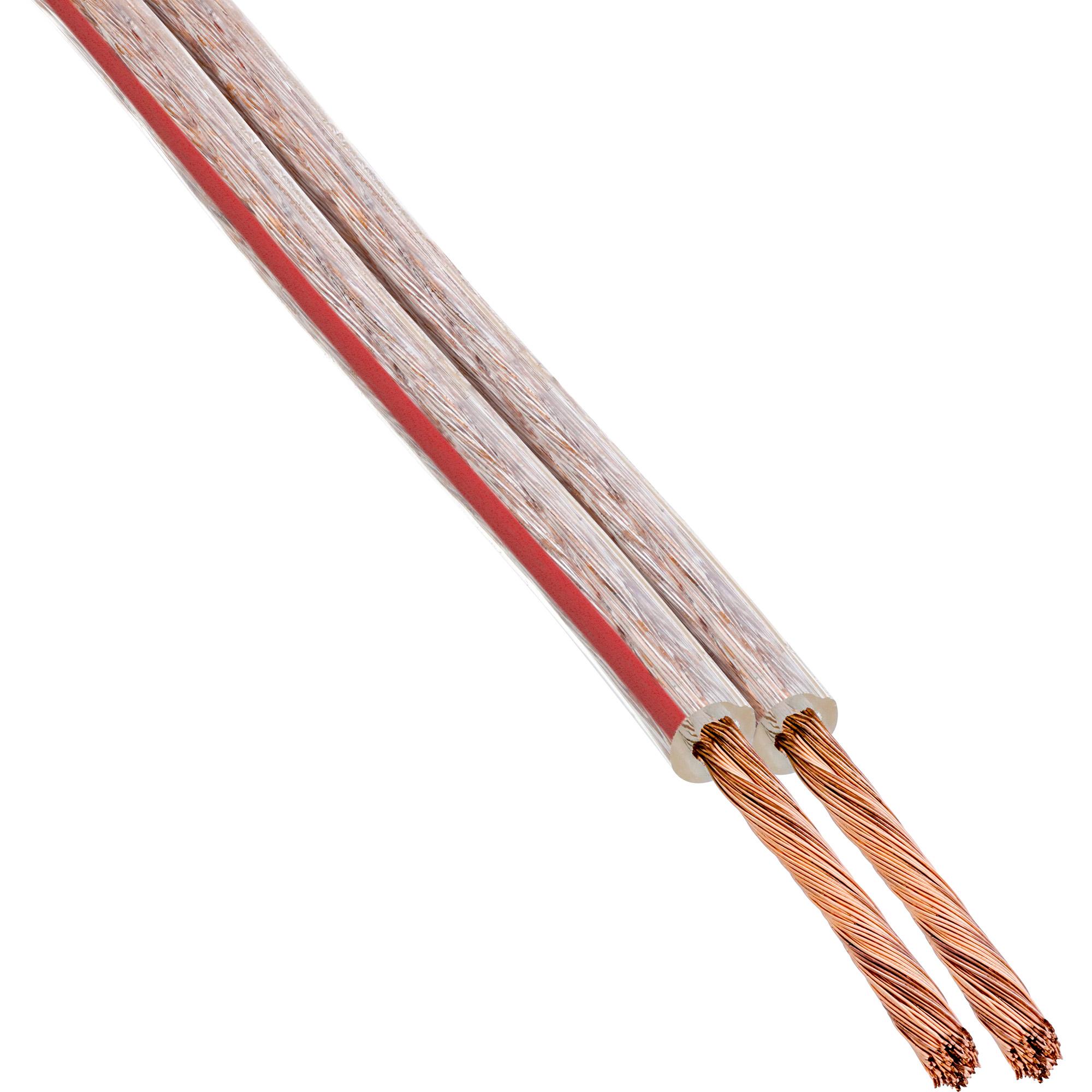 Cavo per altoparlanti - 2x 0,75 mm - CCA - trasparente - 50 m