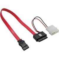 Inline - Cavo SATA - Slimline SATA a SATA, alimentazione interna, 2 -pin - 30 cm (dati) / 15 cm (potenza) (29675)