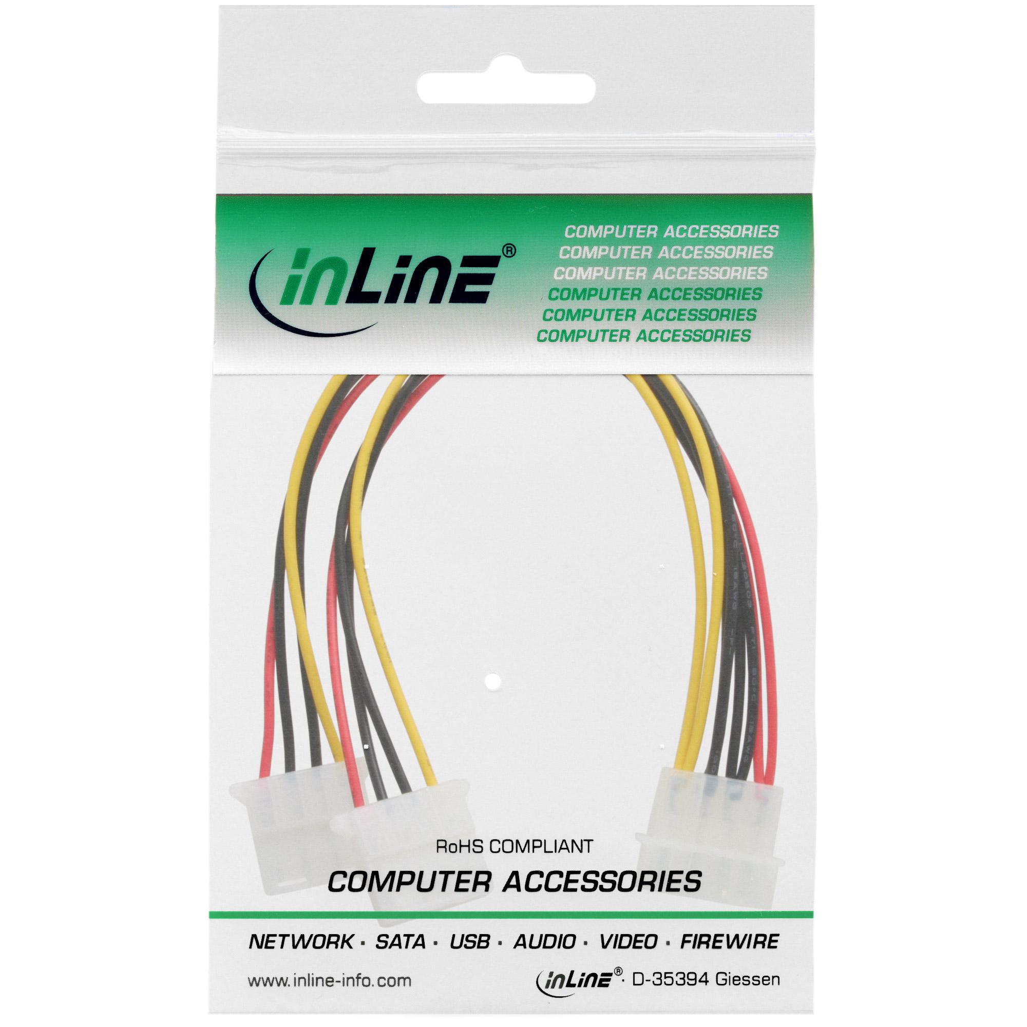 Inline y -cable - splitter di rete - alimentazione interna, 4 -pin (m) - alimentazione interna, 4 -pin (w) - 20 cm (29659L)