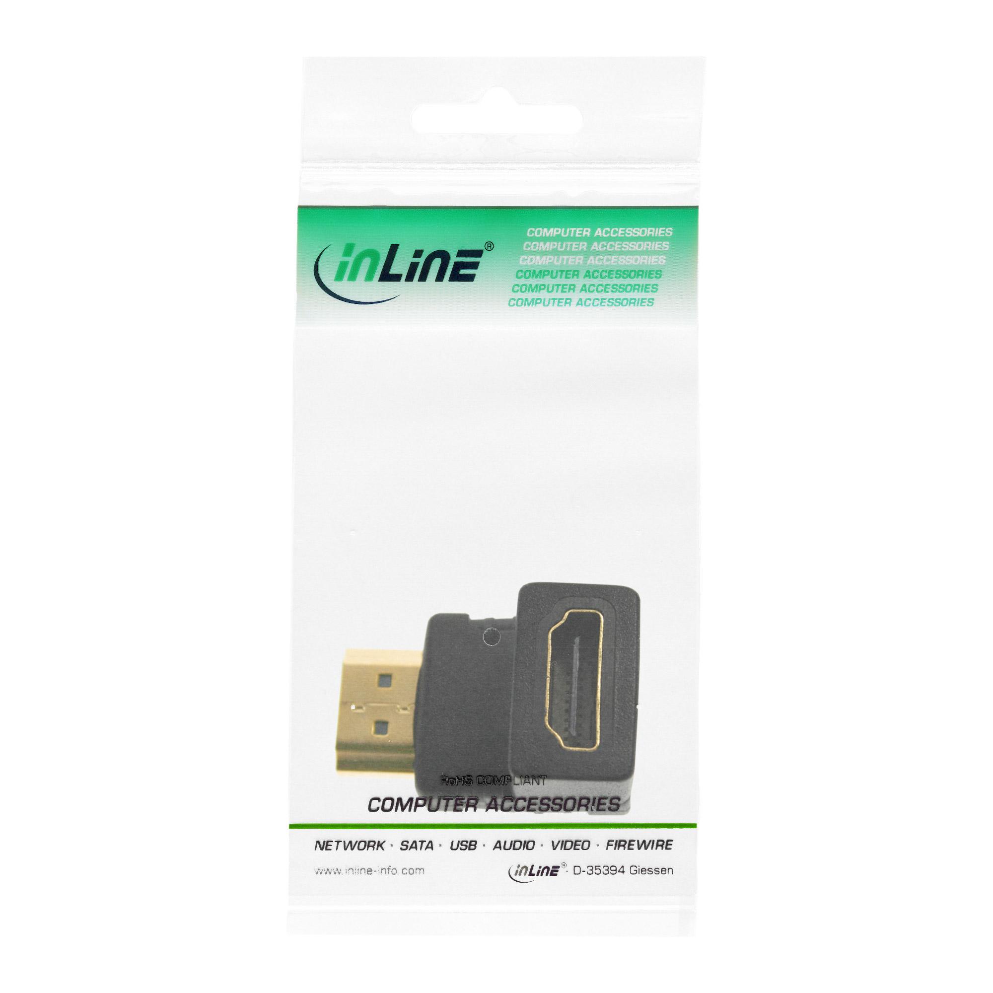 Adattatore HDMI - maschio-femmina - fondo angolato - contatti dorati - 4K2K