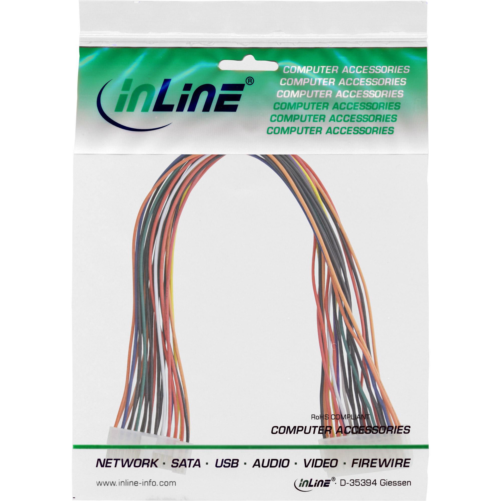 Prolunga alimentazione interna - presa ATX 24 pin su spina 20+4 pin - 0,45 m