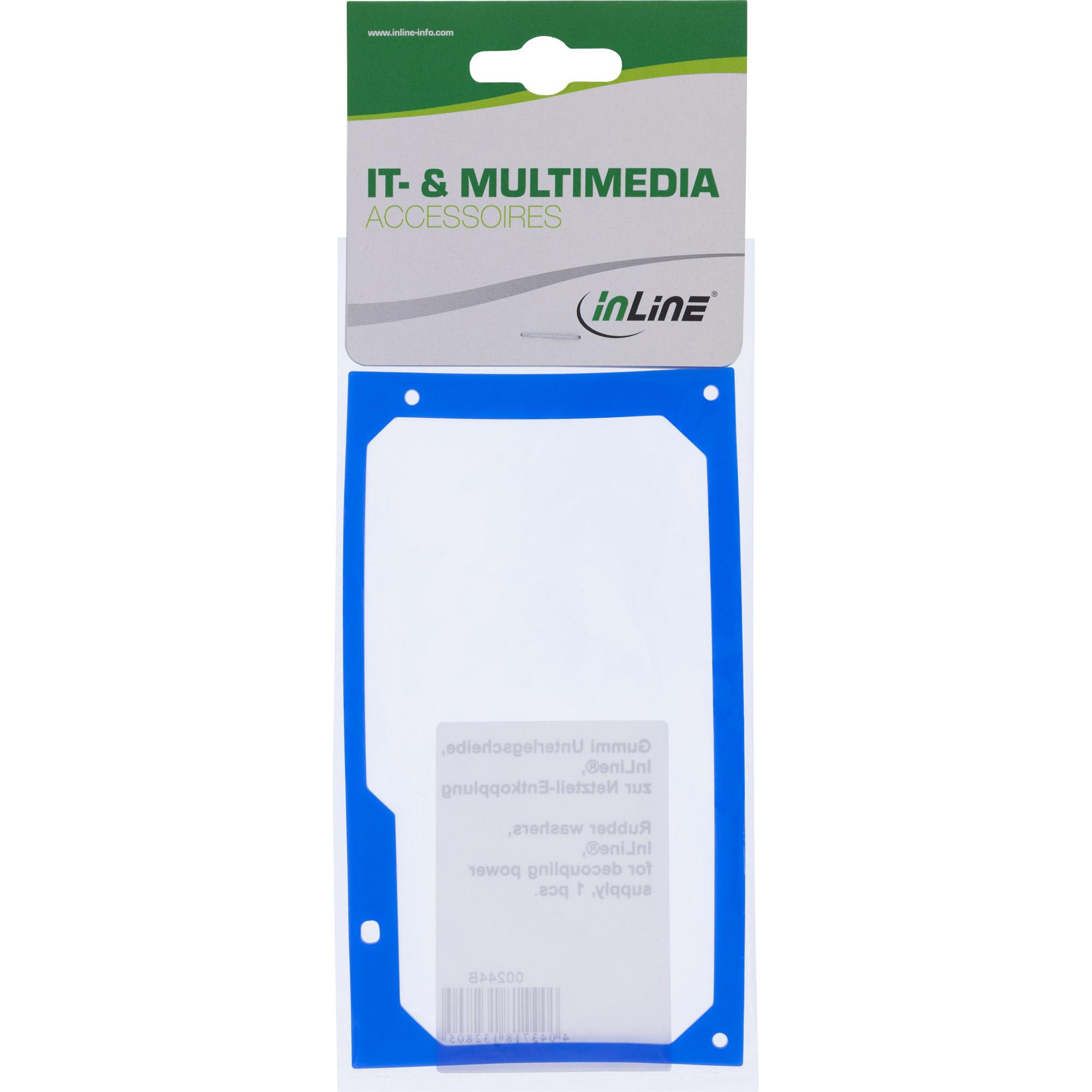 InLine Distanziale Antivibrazione in silicone per alimentatore PC blu