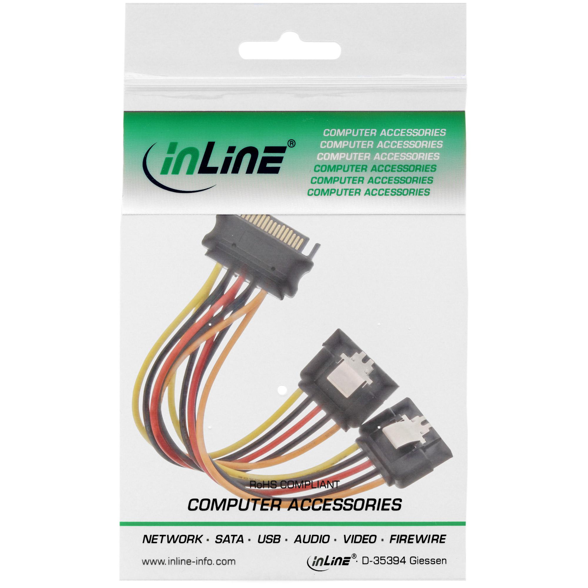 Inline - alimentazione - ATA seriale 7 -pin - potenza sata a 15 pin - 15 cm (29683a)