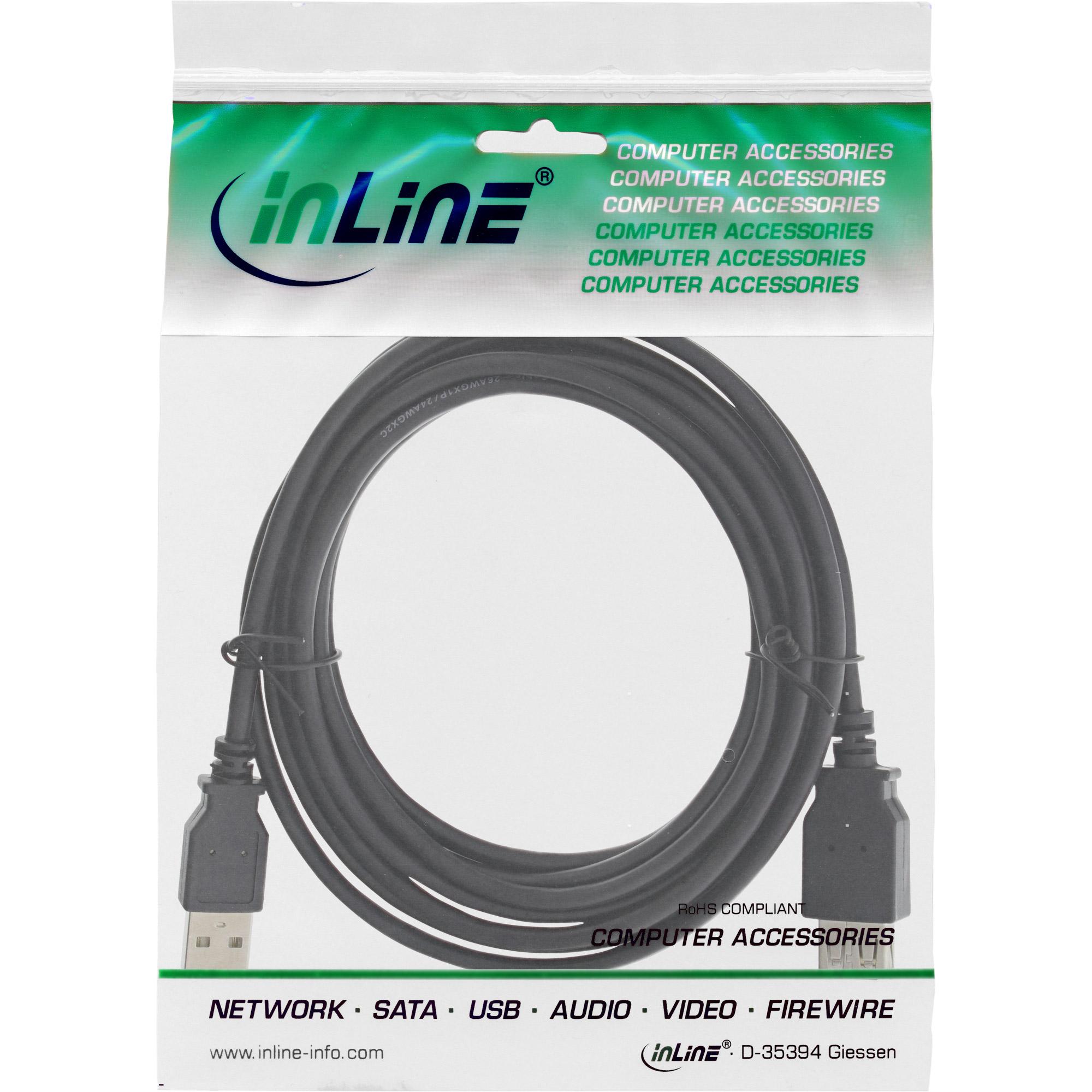 Prolunga USB 2.0 - maschio - femmina - tipo A - nera - 1m