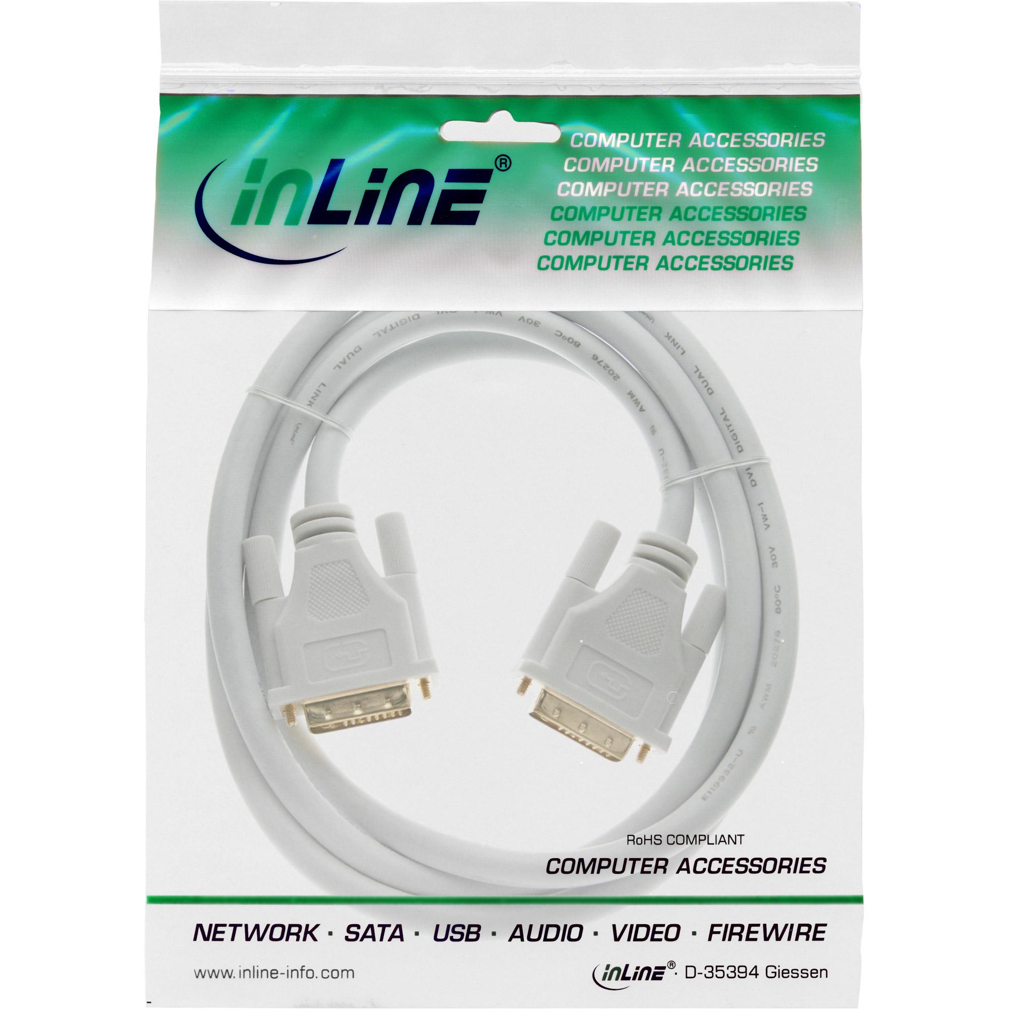 Cavo DVI-D - digitale 24+1 maschio - maschio - dual link - bianco - oro - 5m