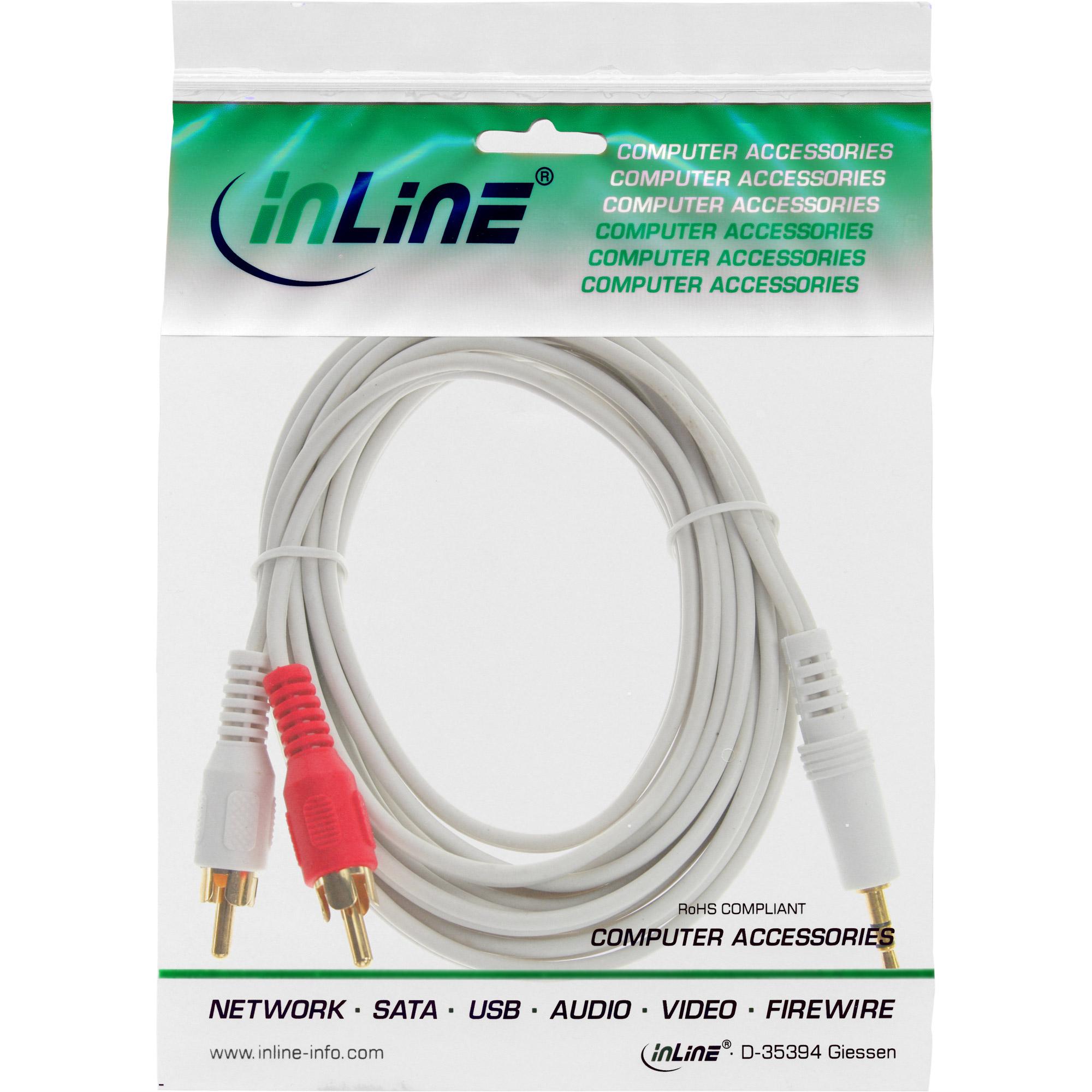 Cavo jack RCA - 2x connettori RCA su jack da 3,5 mm - 3 m