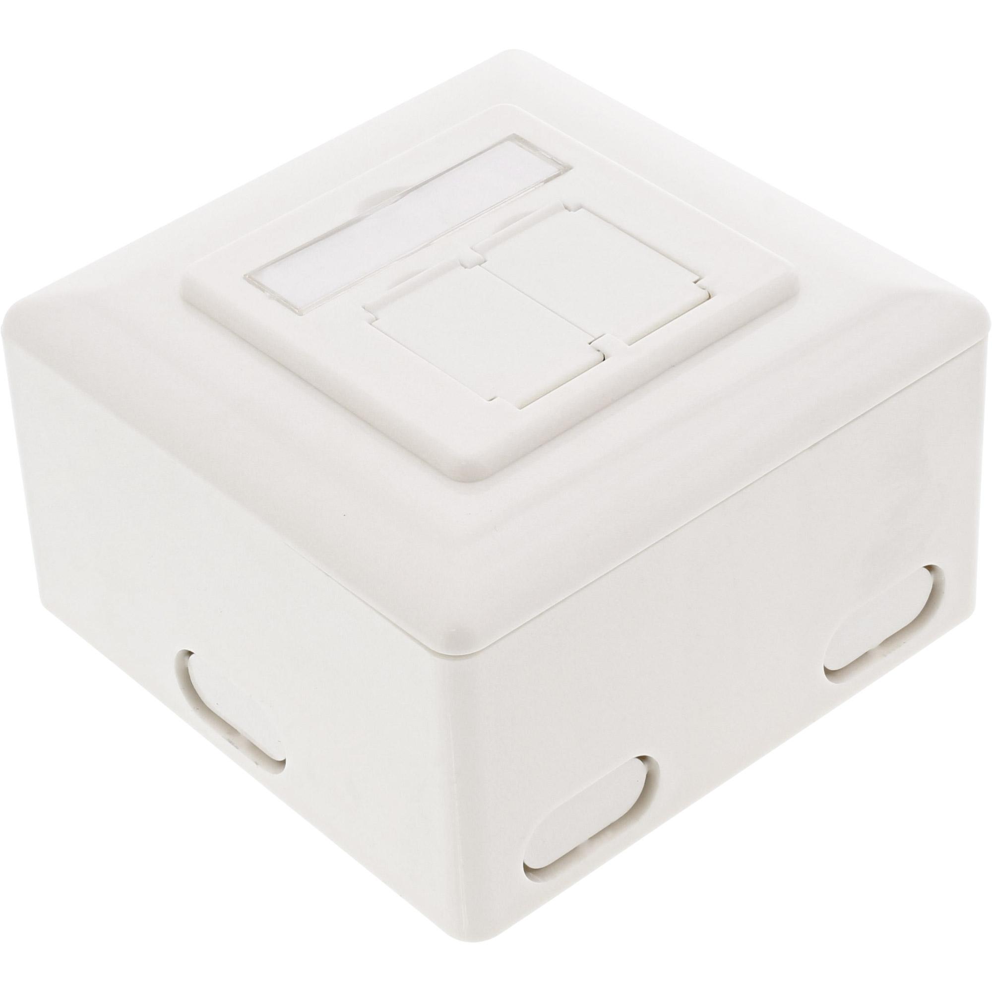 InLine Scatola prese Cat.6, 2x RJ45 F, esterno o ad incasso, orizzont., bianca