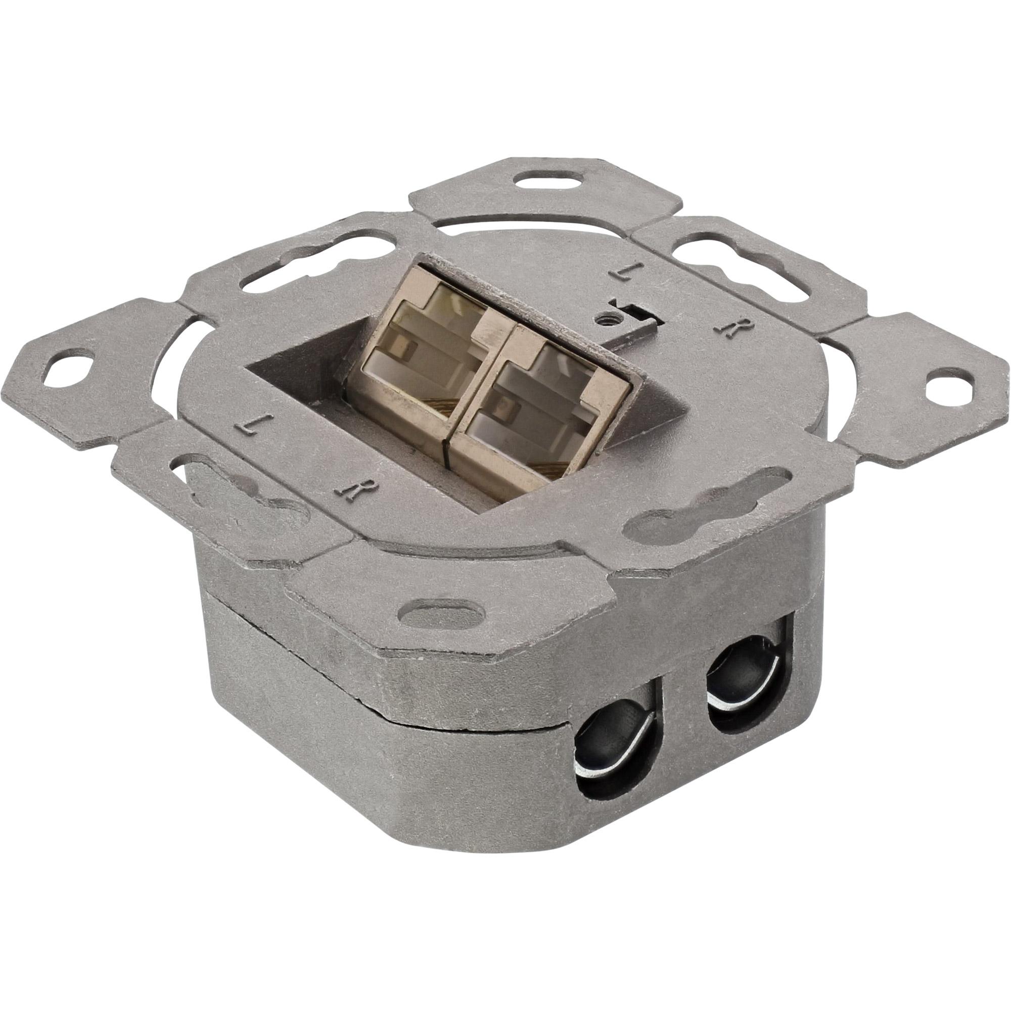 InLine Scatola prese Cat.6, 2x RJ45 F, esterno o ad incasso, orizzont., bianca