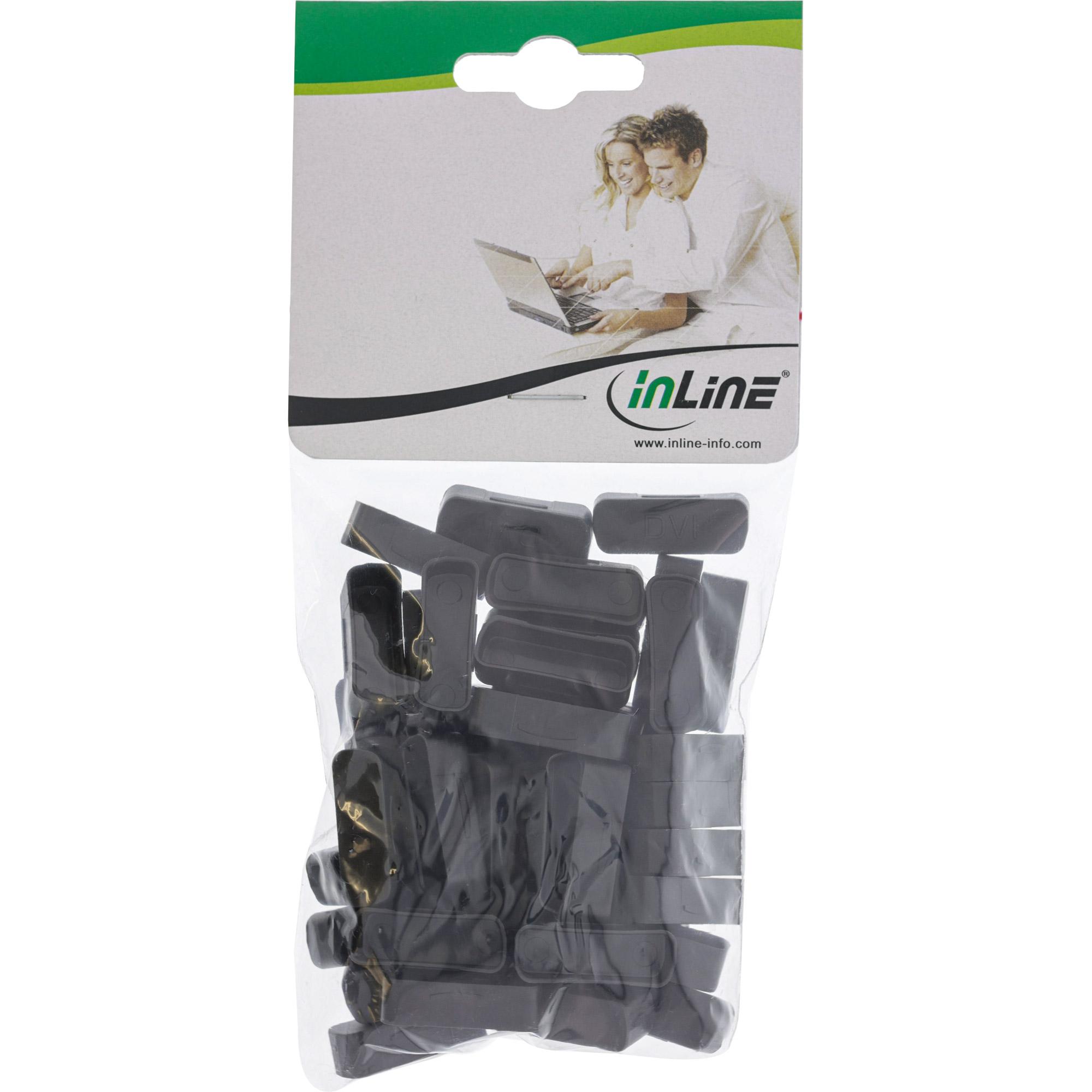 Protezione antipolvere INLINE - per presa DVI - nera - pacco da 50
