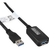 Inline - cavo perdita USB - tipo USB A (W) a USB Tipo A (M) - USB 3.0 - 5 M - Active - Black