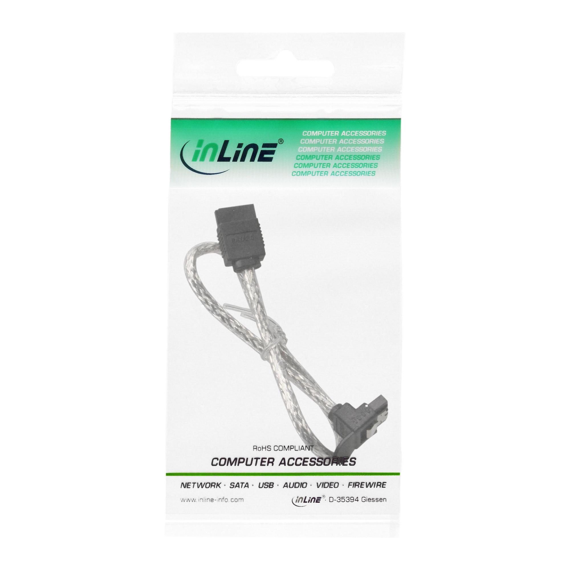 Cavo SATA 6Gb-s rotondo - con capocorda - angolato - 0,5 m