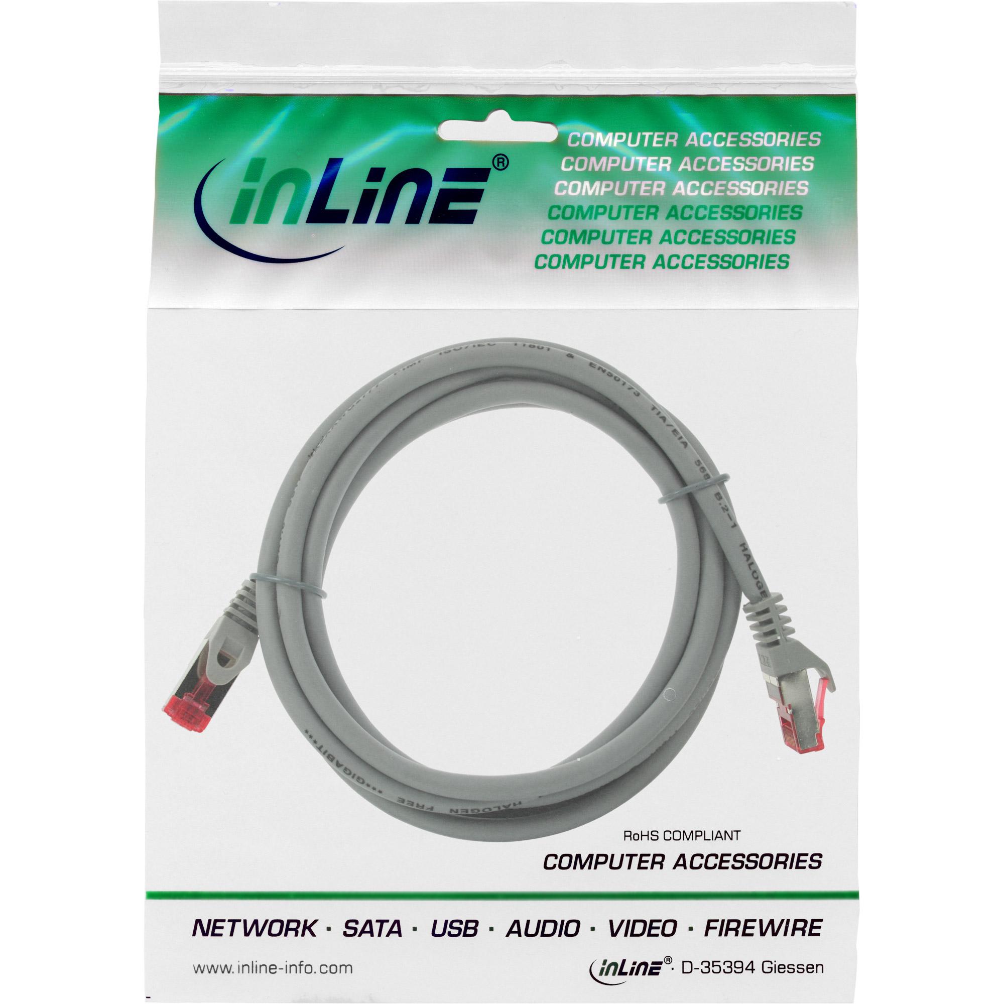 Inline - cavo patch - rj -45 (m) - rj -45 (m) - 50 cm - cavo SSTP - (categoria 6) - pressato, alogeno, con cuffia protettivo -