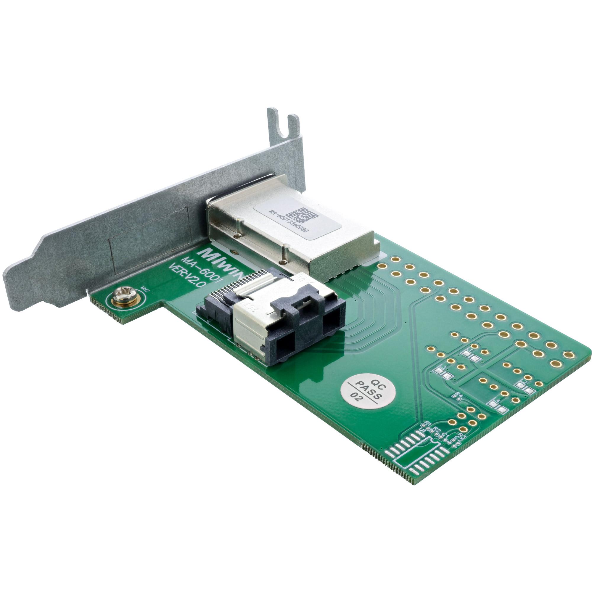 Foglio di slot SAS, ext. SFF8088 su int. SFF8087, compresa la scheda a basso profilo (27650)