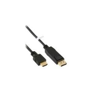 Inline - Video / Cavo audio - DisplayPort / HDMI - DisplayPort (M) - TO - HDMI, 19 -PIN (M) - 3,0m - (DisplayPort 1.1) - Black