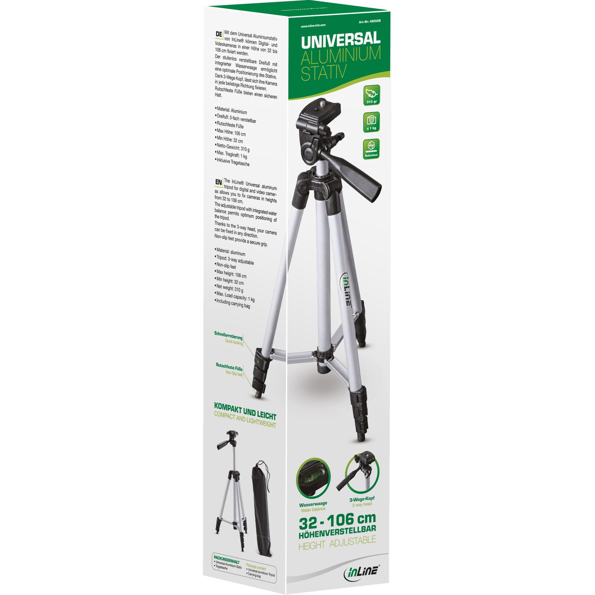 InLine Treppiedi telescopico 36-106cm alluminio cavalletto foto e videocamere