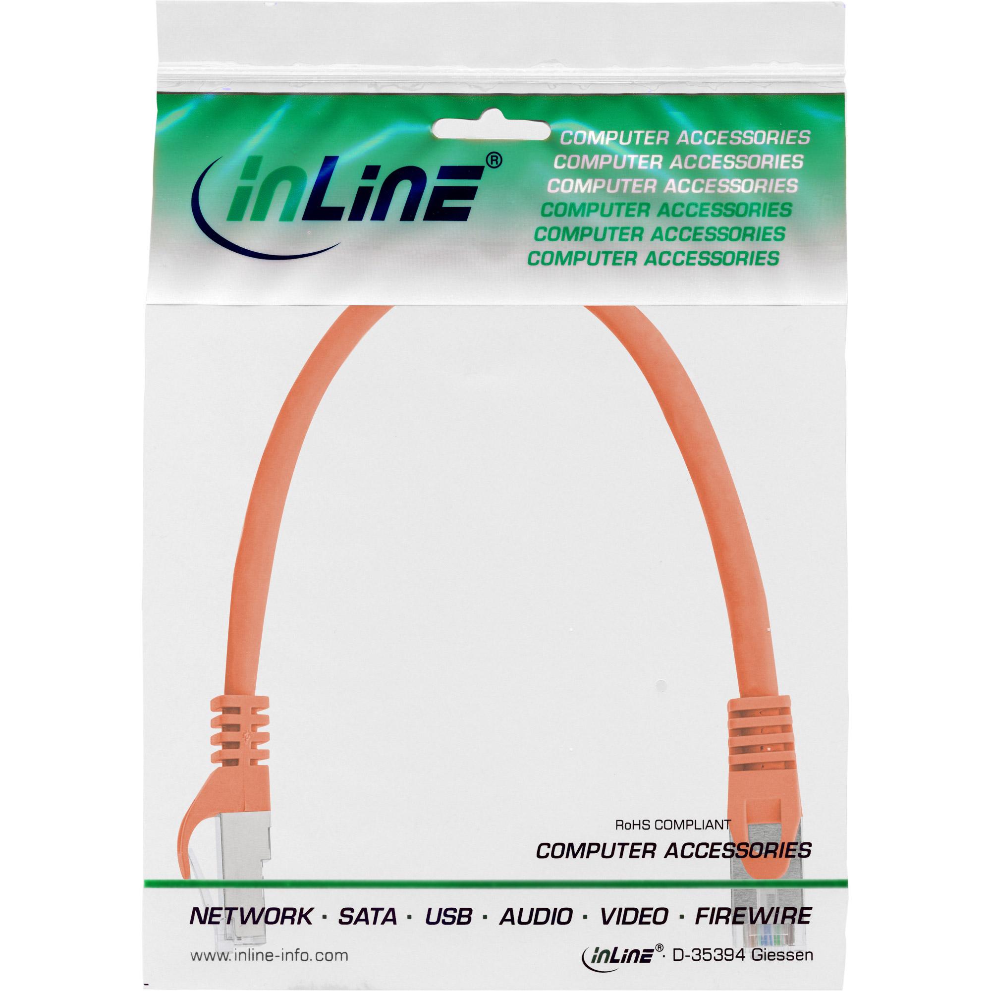 Cavo patch - SF-UTP - Cat.5e - arancione - 0,25 m