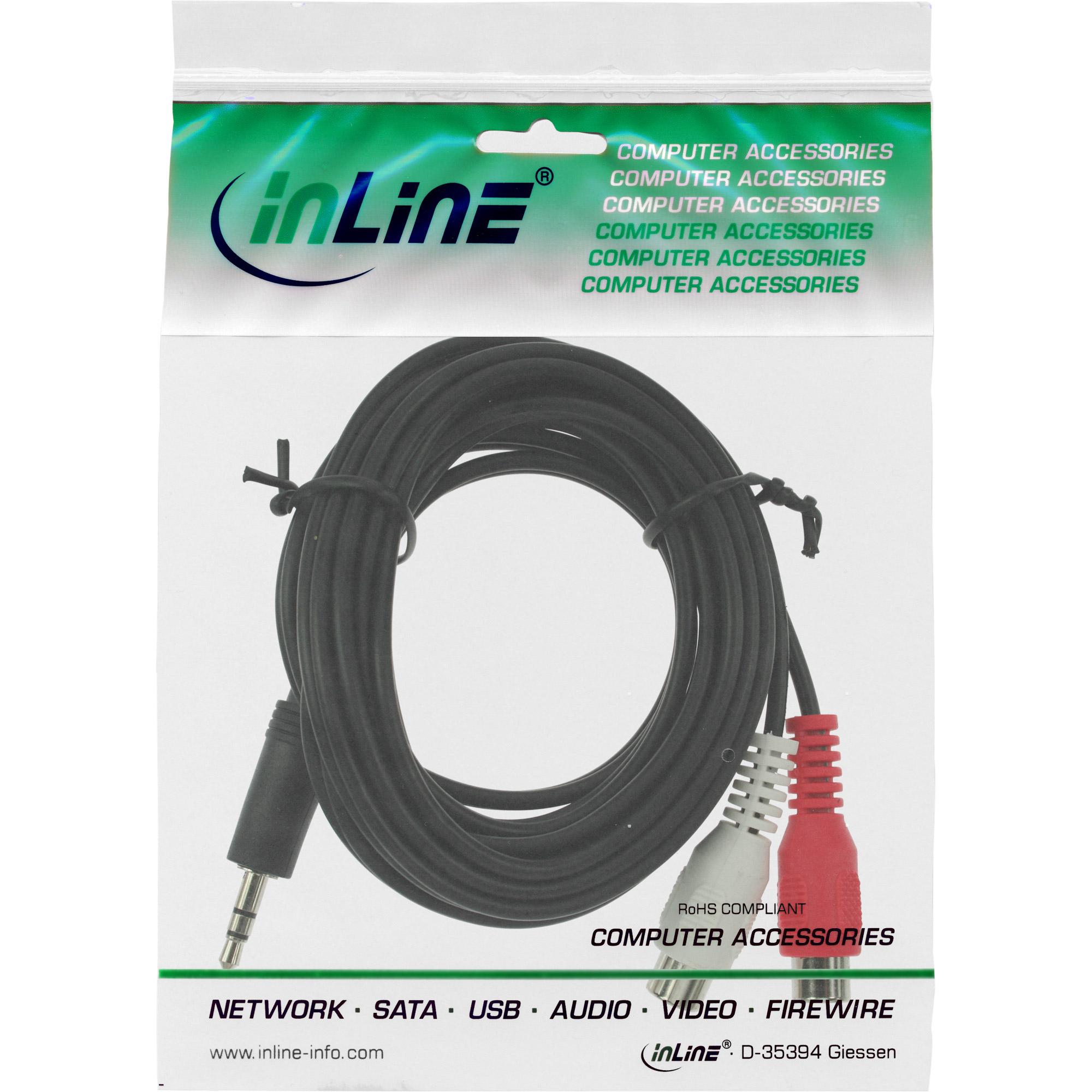 Cavo jack RCA - 2x prese RCA su spina jack da 3,5 mm - 5 m