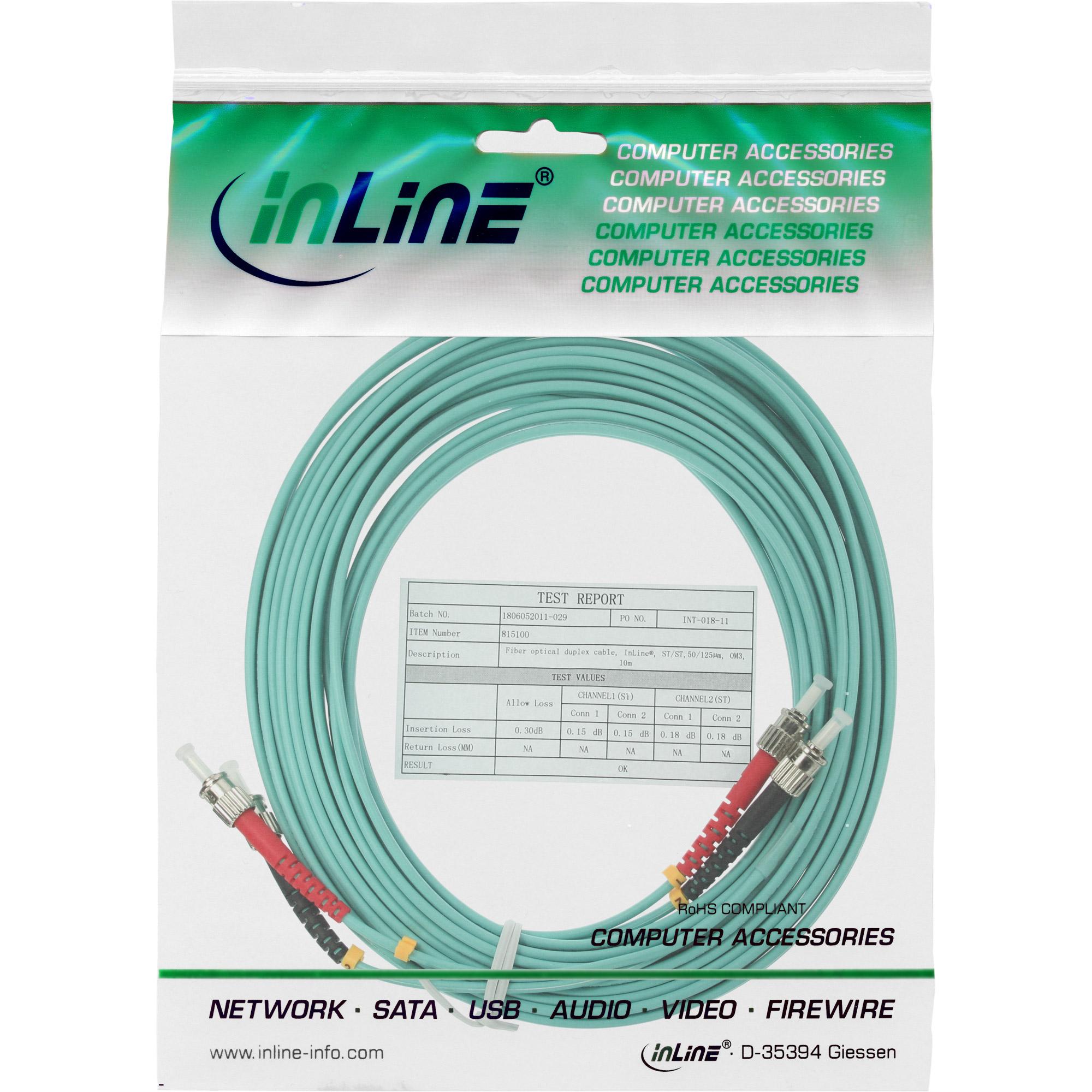 Cavo duplex in fibra ottica - ST-ST - 50-125 - OM3 - 1m
