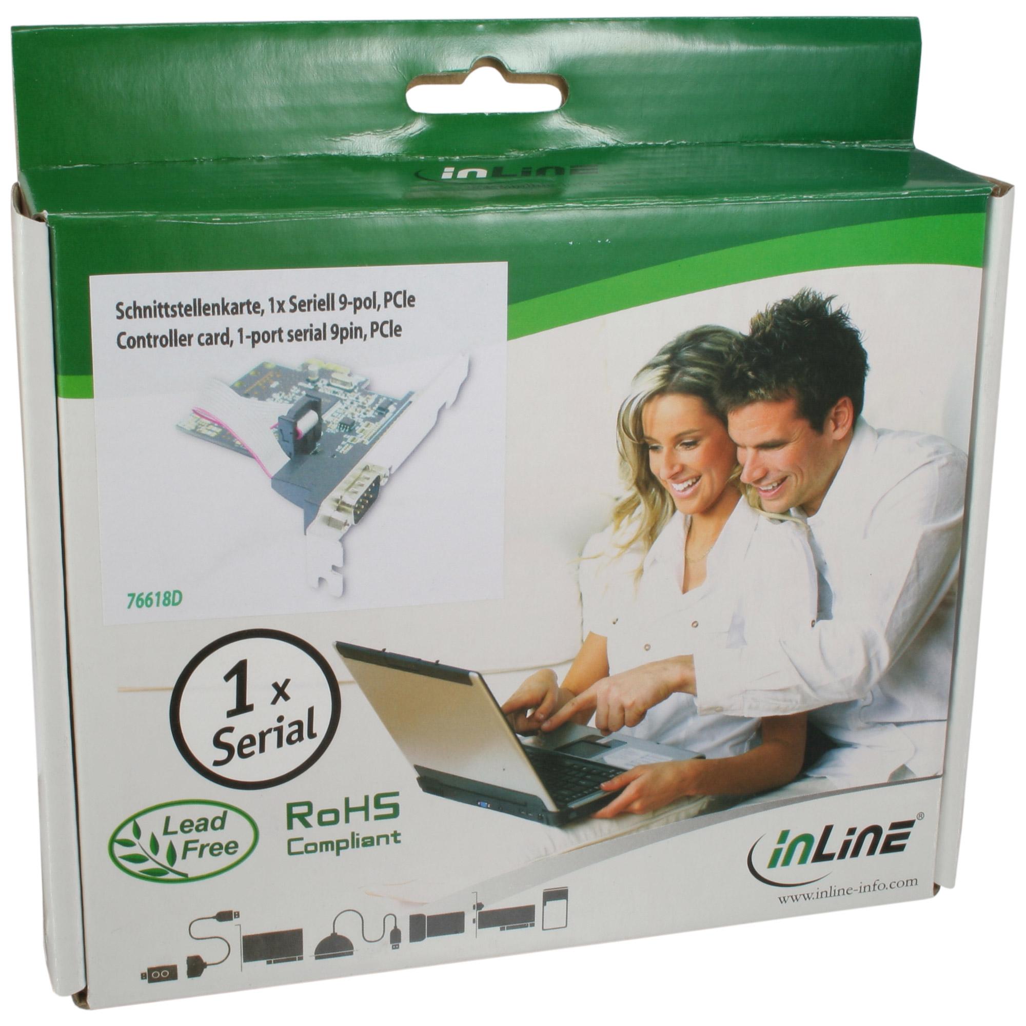 InLine Scheda seriale PCIe 1x Sud-D 9pin maschio Moschip MCS9901