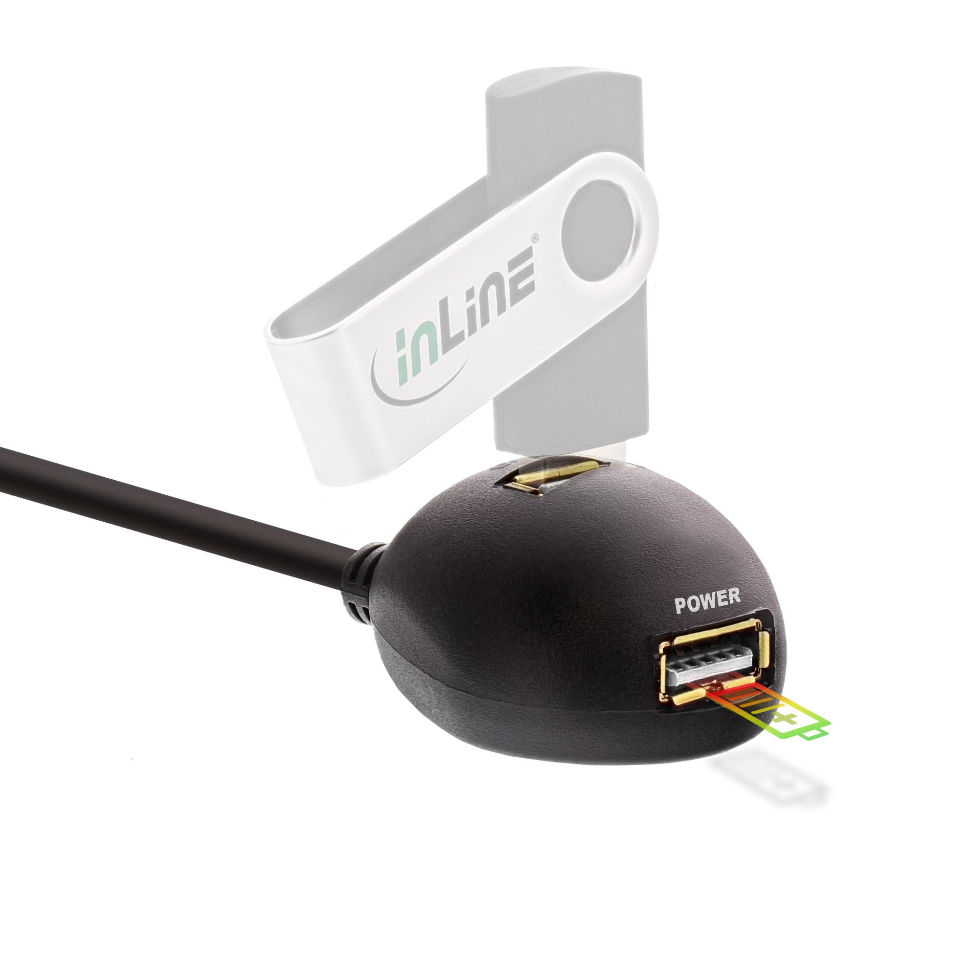 Inline - cavo perdita USB - tipo USB a 9 pin (m) - 9 -pin USB Tipo A (W) - 3.0m (USB3.0) - Black (35653)
