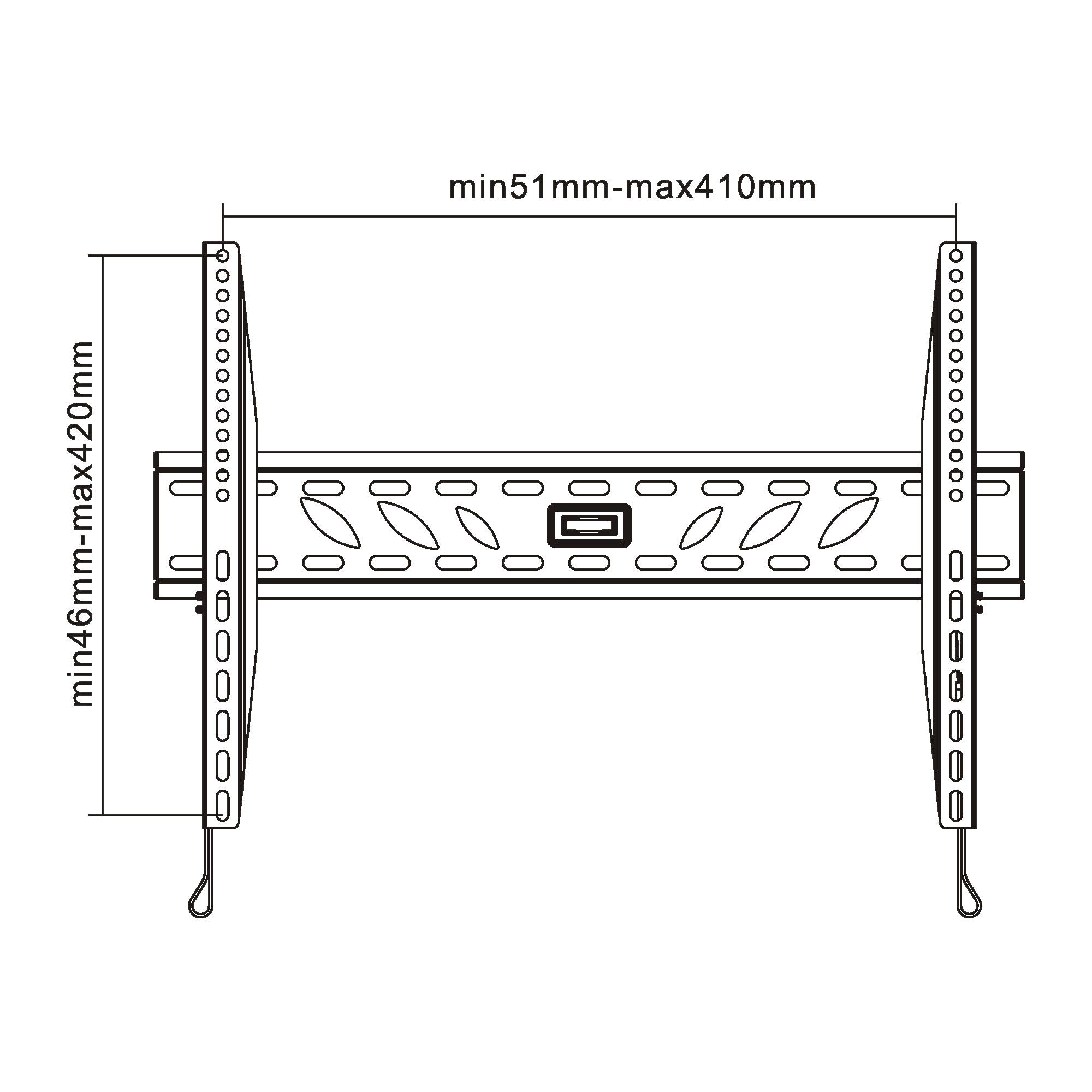 InLine Staffa da parete per LCD / LED / plasma 32-55" dist.26mm max.50 kg