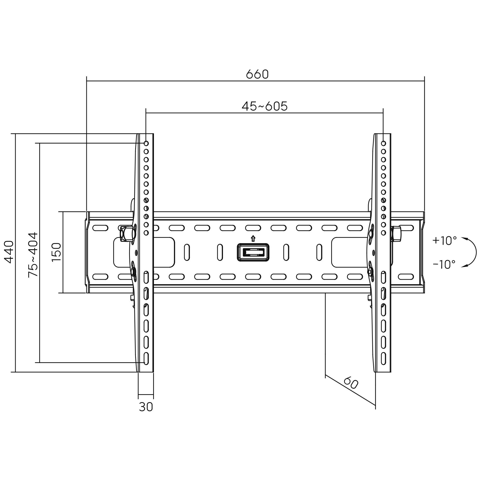 InLine Staffa da parete per TFT / LCD / LED / plasma 32-70 max.75kg