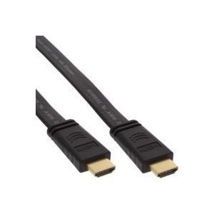 Cavo piatto HDMI ad alta velocitÃ  con Ethernet - contatti placcati oro - nero - 0,5 m