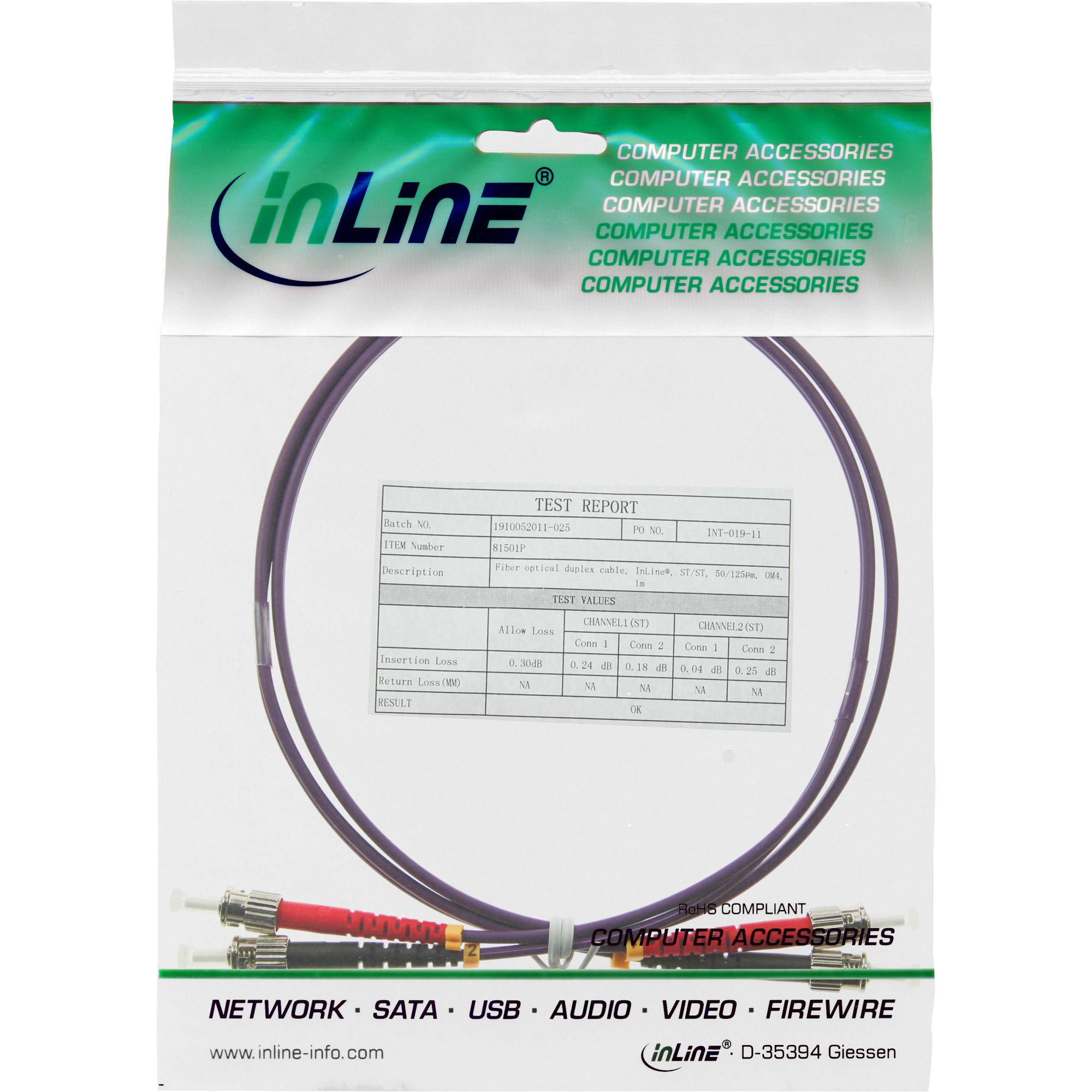 Cavo duplex in fibra ottica - ST-ST - 50-125 - OM4 - 5 m