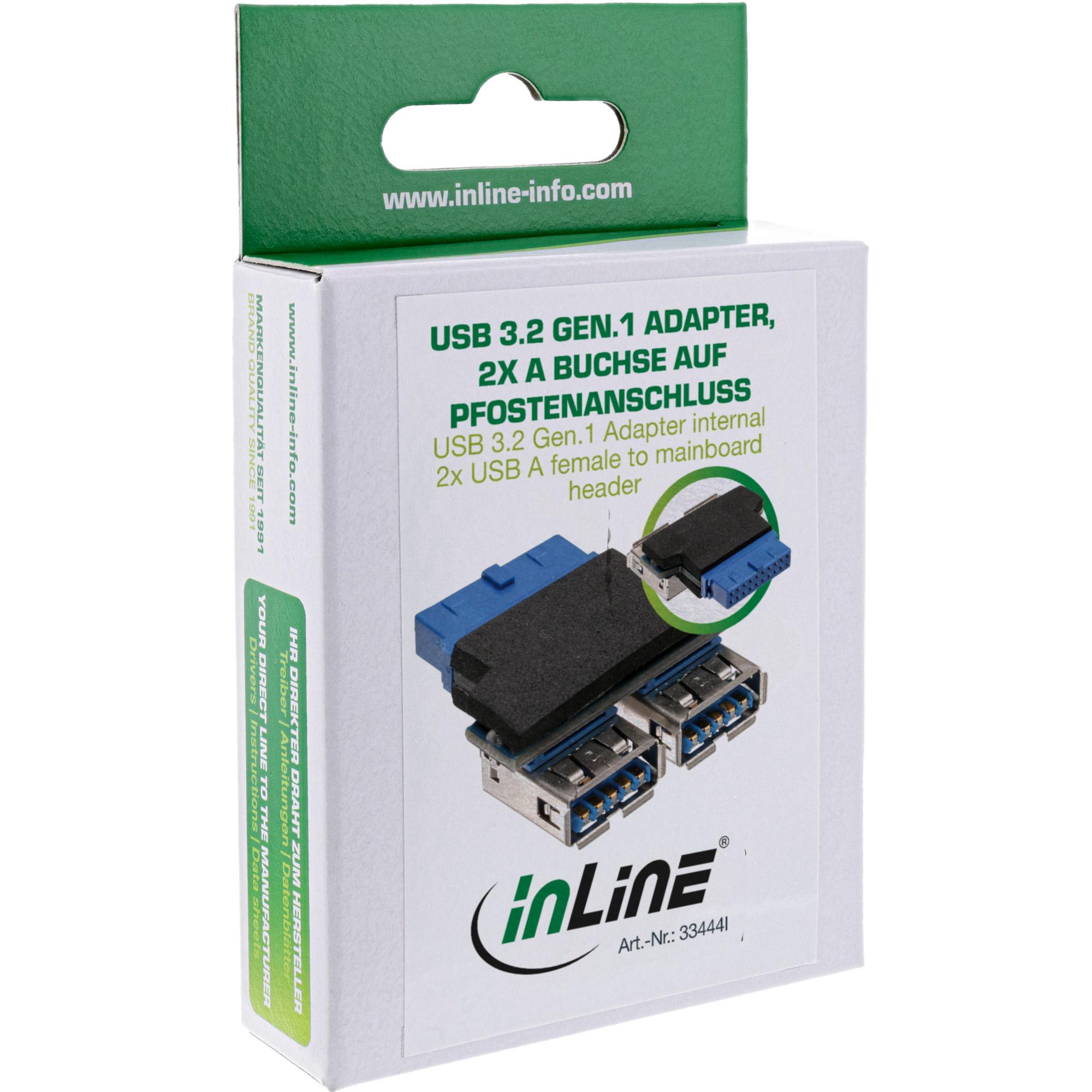 Adattatore USB 3.0 - 2x presa A per collegamento a palo