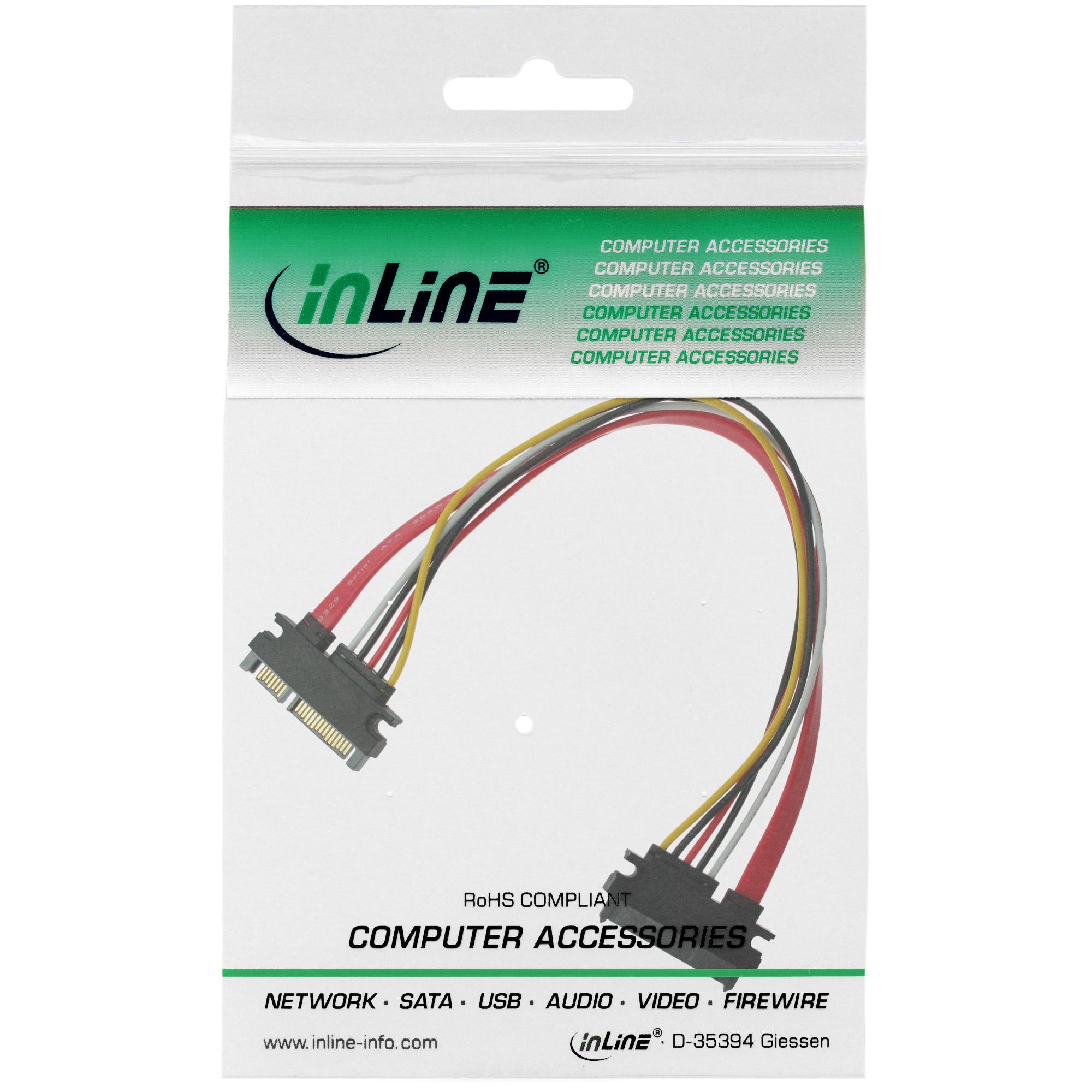 SATA+estensione alimentazione int. - SATA 6Gb-s + alimentazione - maschio-femmina - 0,30m