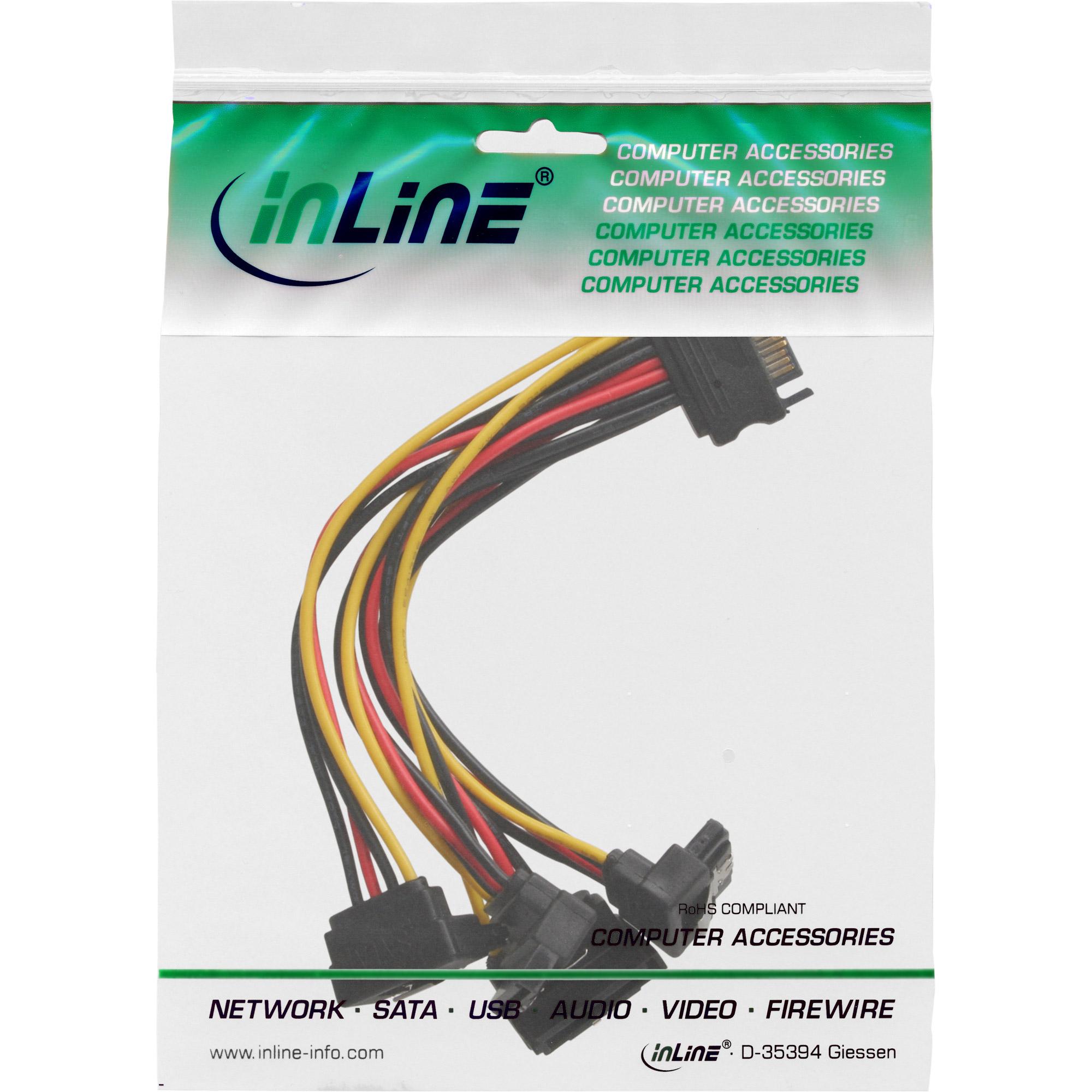 Cavo di alimentazione SATA a Y - SATA BU-4x SATA ST filettato - con. alette - 0 -15 m