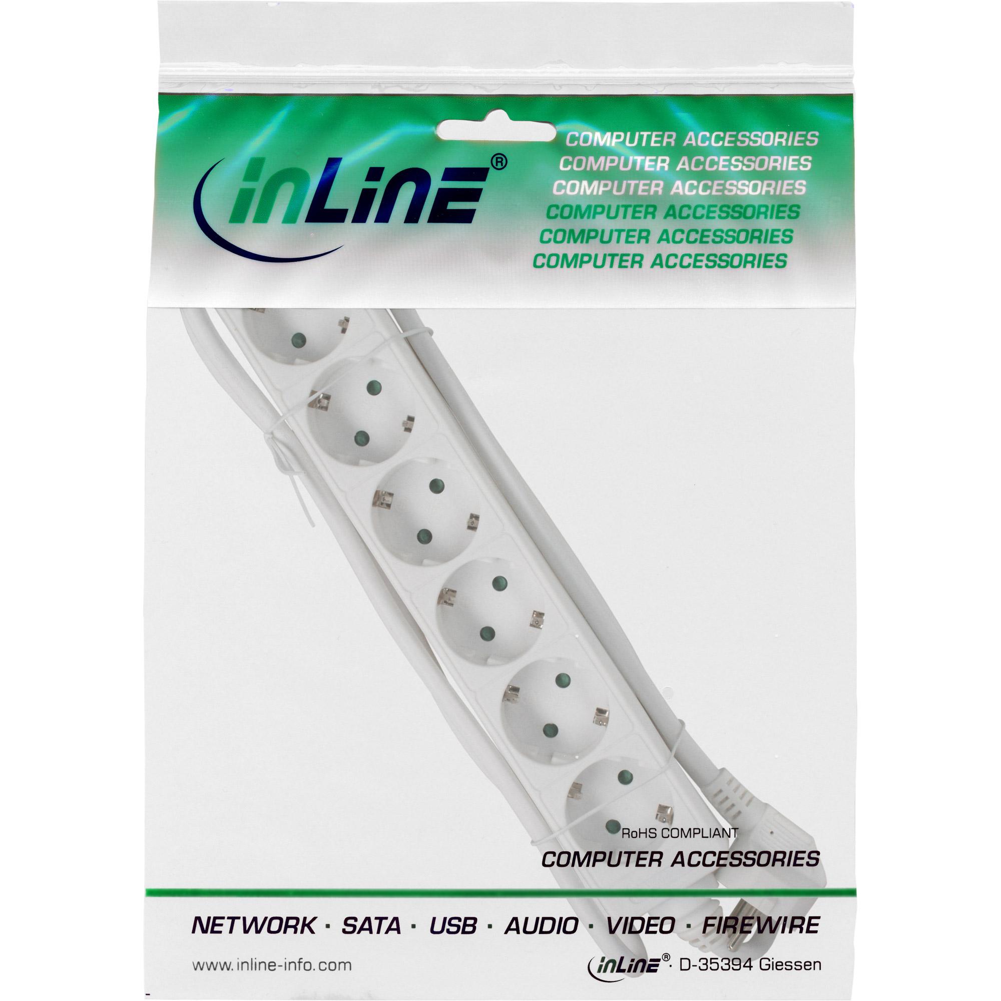 INLINE - Multipresa - Connessioni di uscita 6 - 14 m - Nero