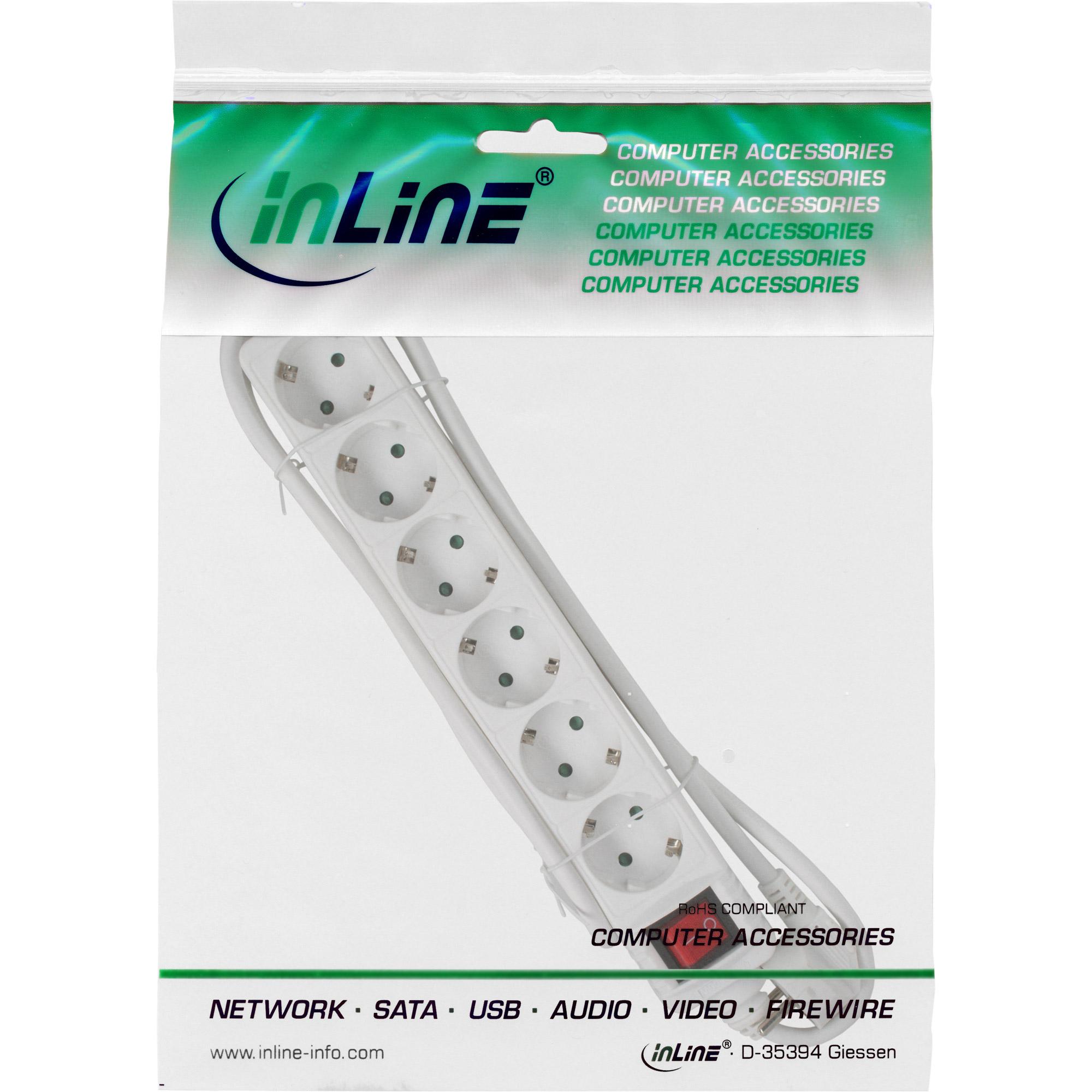InLine - presa multipla - connessioni in uscita 6 - 30 m - bianco (16463V)