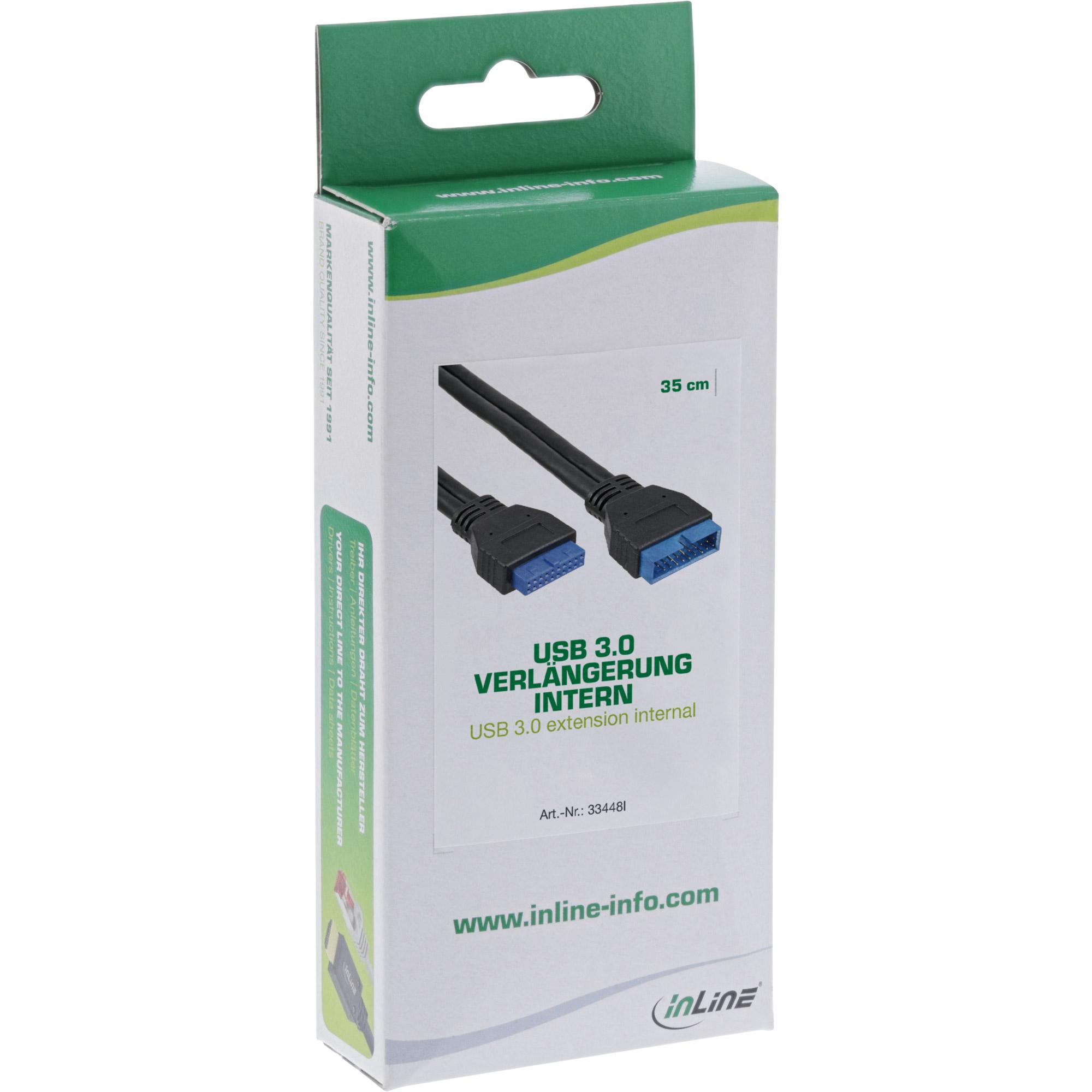 Prolunga USB 3.0 interna - connettore da palo a presa - 0,35 m