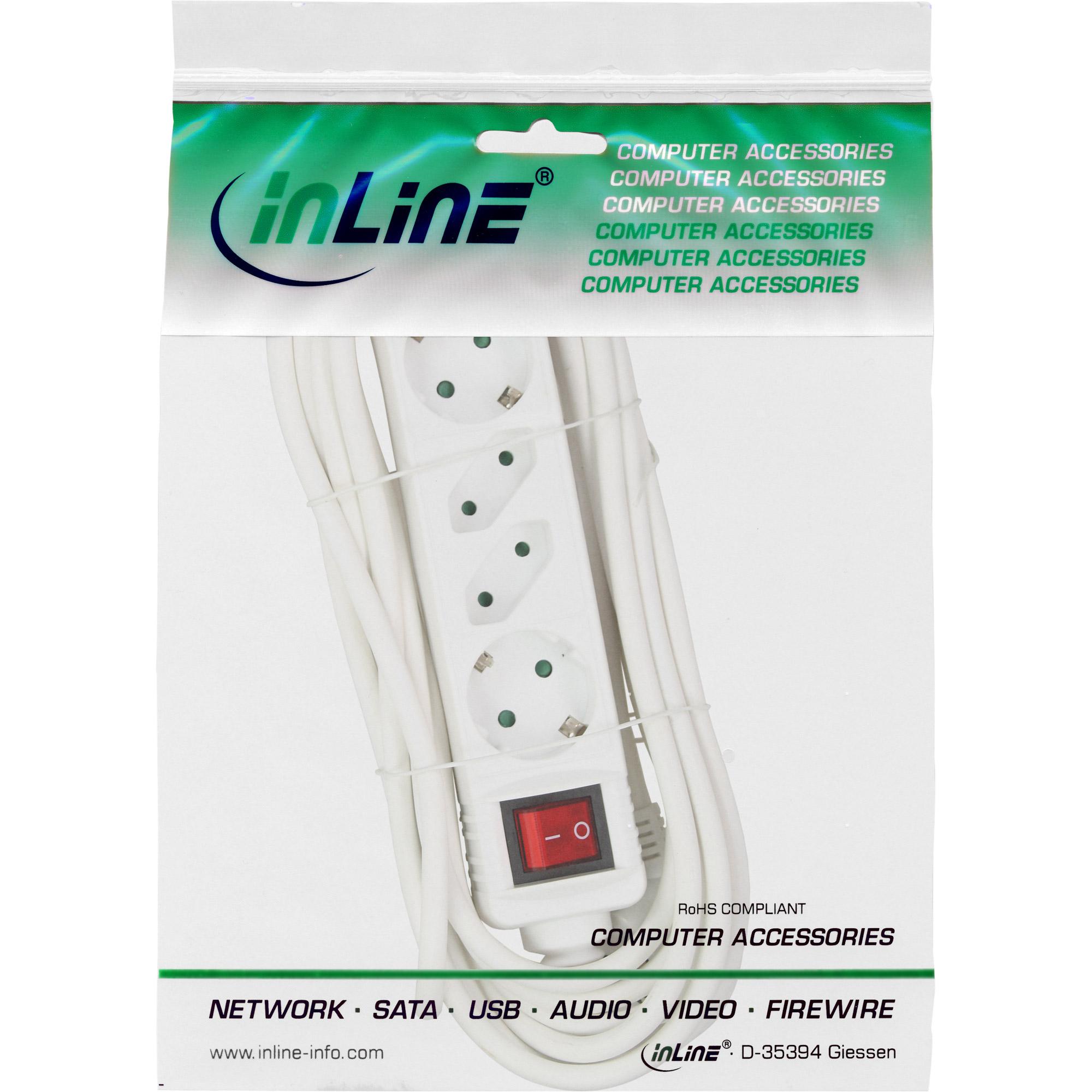 INLINE - presa multipla - connessioni in uscita 4 - 15 m - bianco