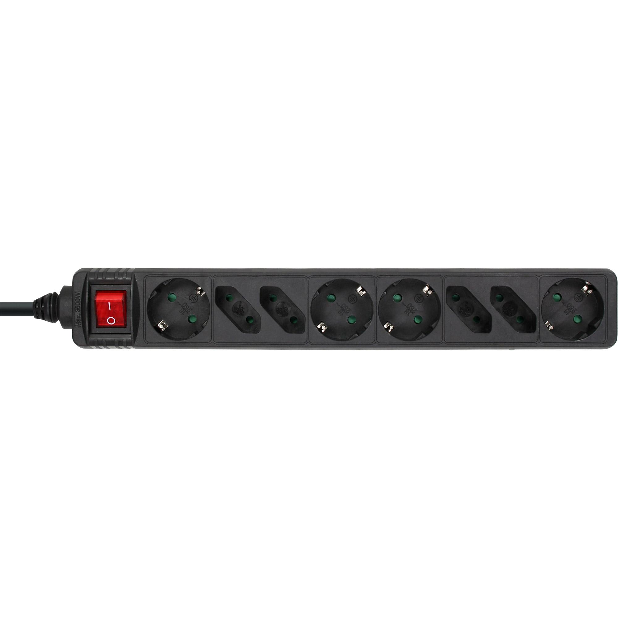 INLINE - Prolunga - Connessioni in uscita 8 - 15 m - Nero