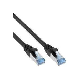 Inline - cavo patch - rj -45 (m) - rj -45 (m) - 50 cm - SFTP, PIMF - Cat 6a - liscio, alogeno, con protezione del nodo - nero (