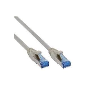 InLine - Cavo patch - RJ-45 (M) - RJ-45 (M) - 50 cm - SFTP PiMF - CAT 6a - liscio senza alogeni con protezione antipiega - grig