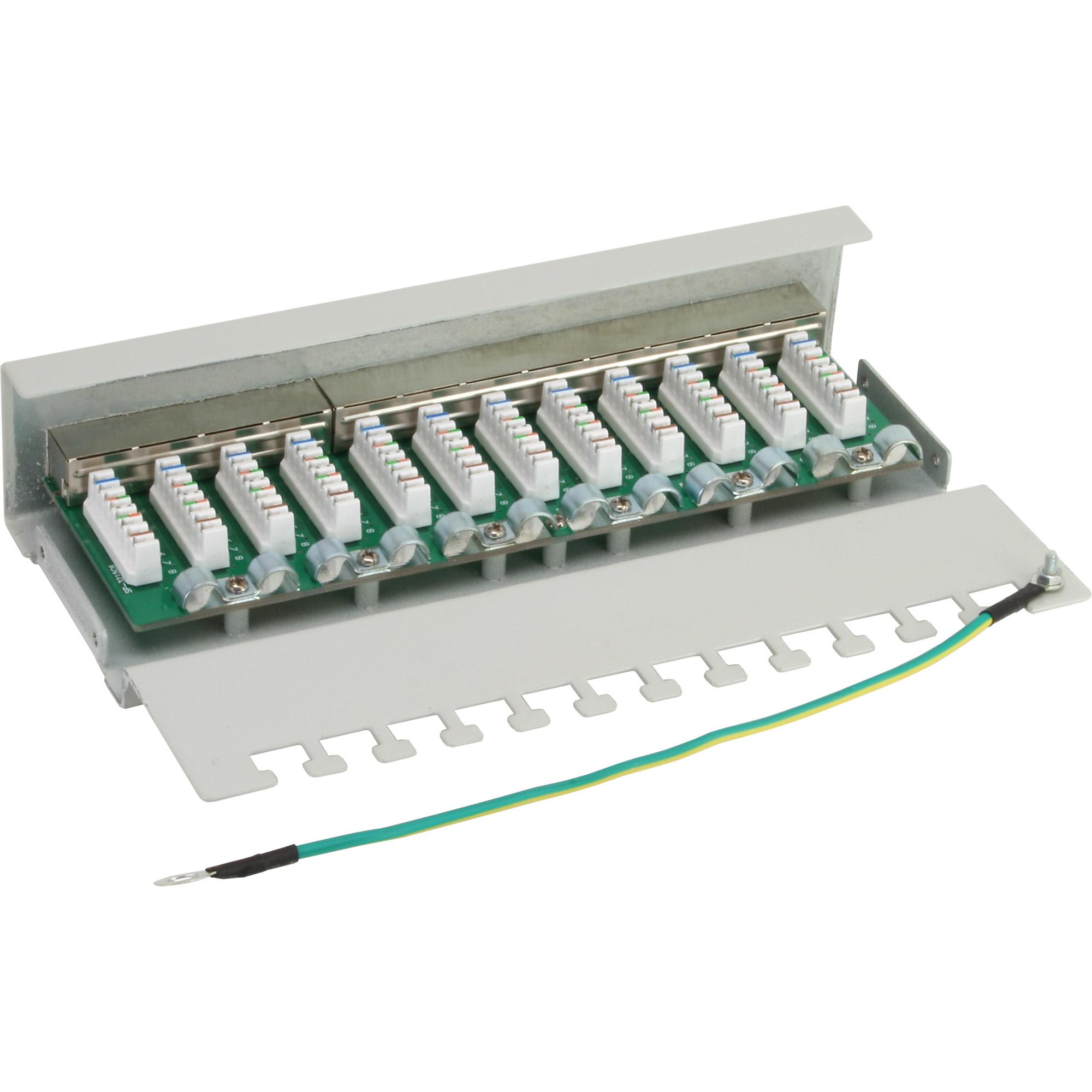 InLine Patch Panel Cat.5e 12-porte installazione tavolo/parete grigio chiaro