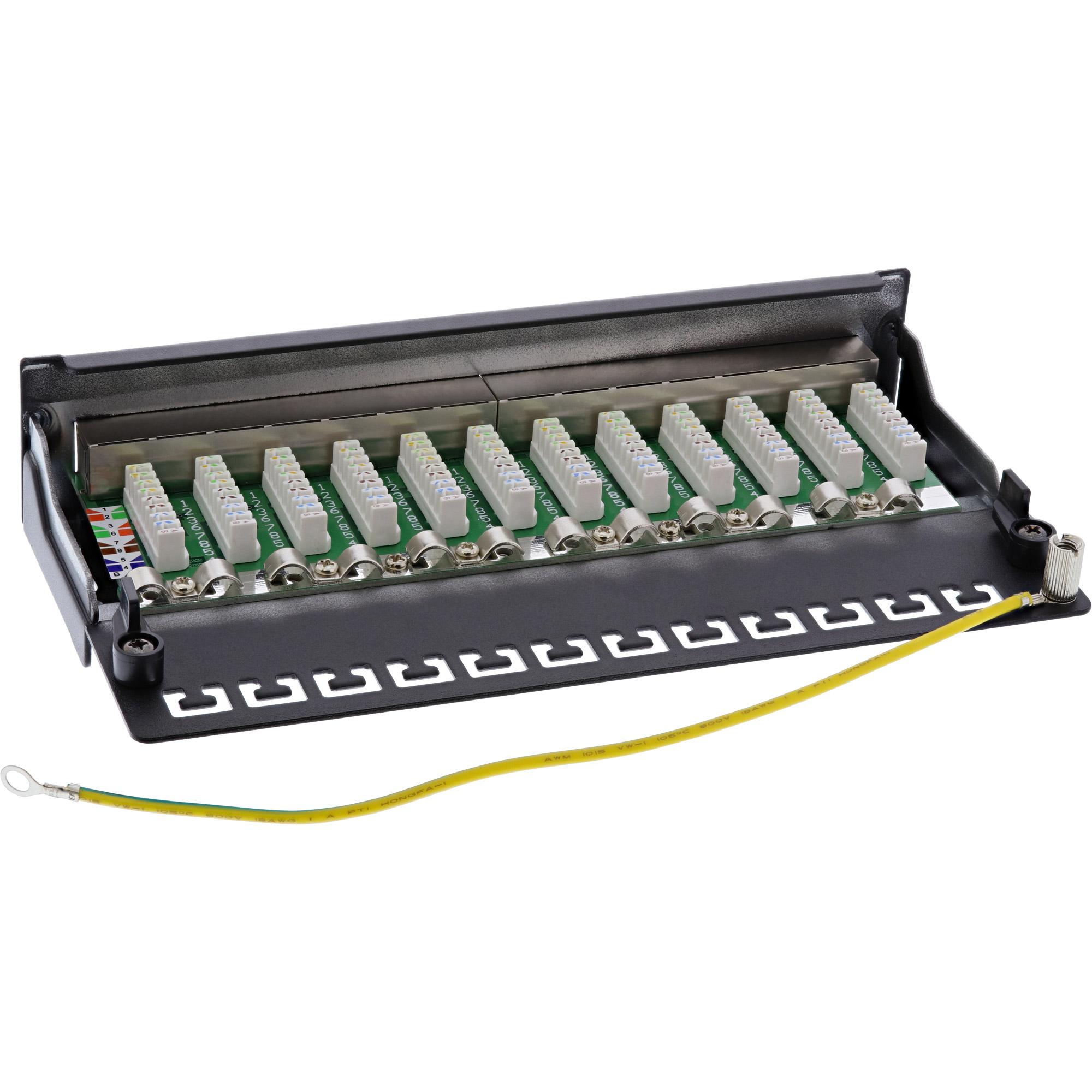 InLine Patch Panel Cat.6 12-porte installazione tavolo/parete nero RAL9005